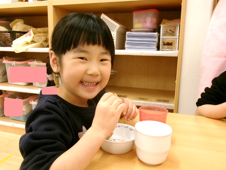 今日のおやつは、マーブルケーキ☆彡おいしかったね♡