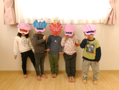 鬼のお面、すてきでしょ♪(๑ᴖ◡ᴖ๑)♪