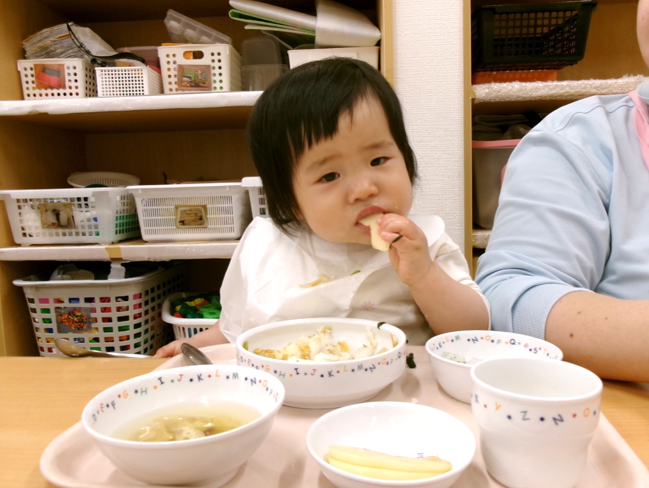 新入園児のお友だちは、今日が初めての給食でした！完食できたよ～(*^o^*)