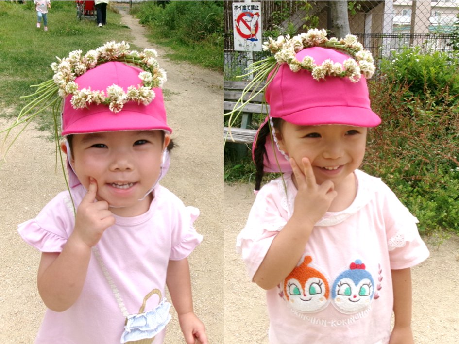 花かんむりで、おめかし♡