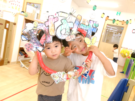 輪投げの看板を使って、はいチーズ☆彡