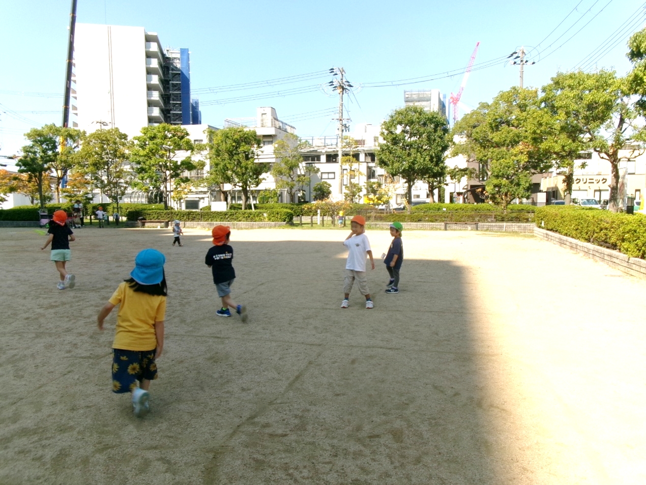 幼児クラスさんは、ドッジボールも楽しみました(^^♪