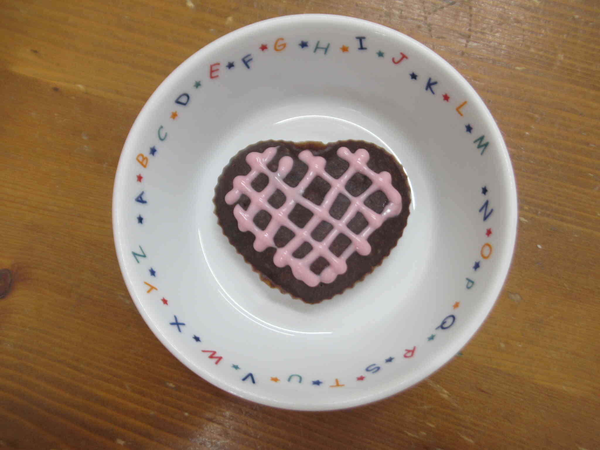 できあがりの ハート形プアマンケーキ♡