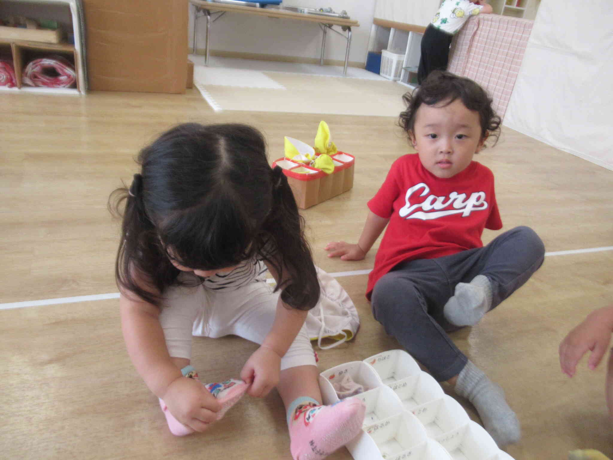 ぼくは もうはけたよ ...　がんばって！　...　うん