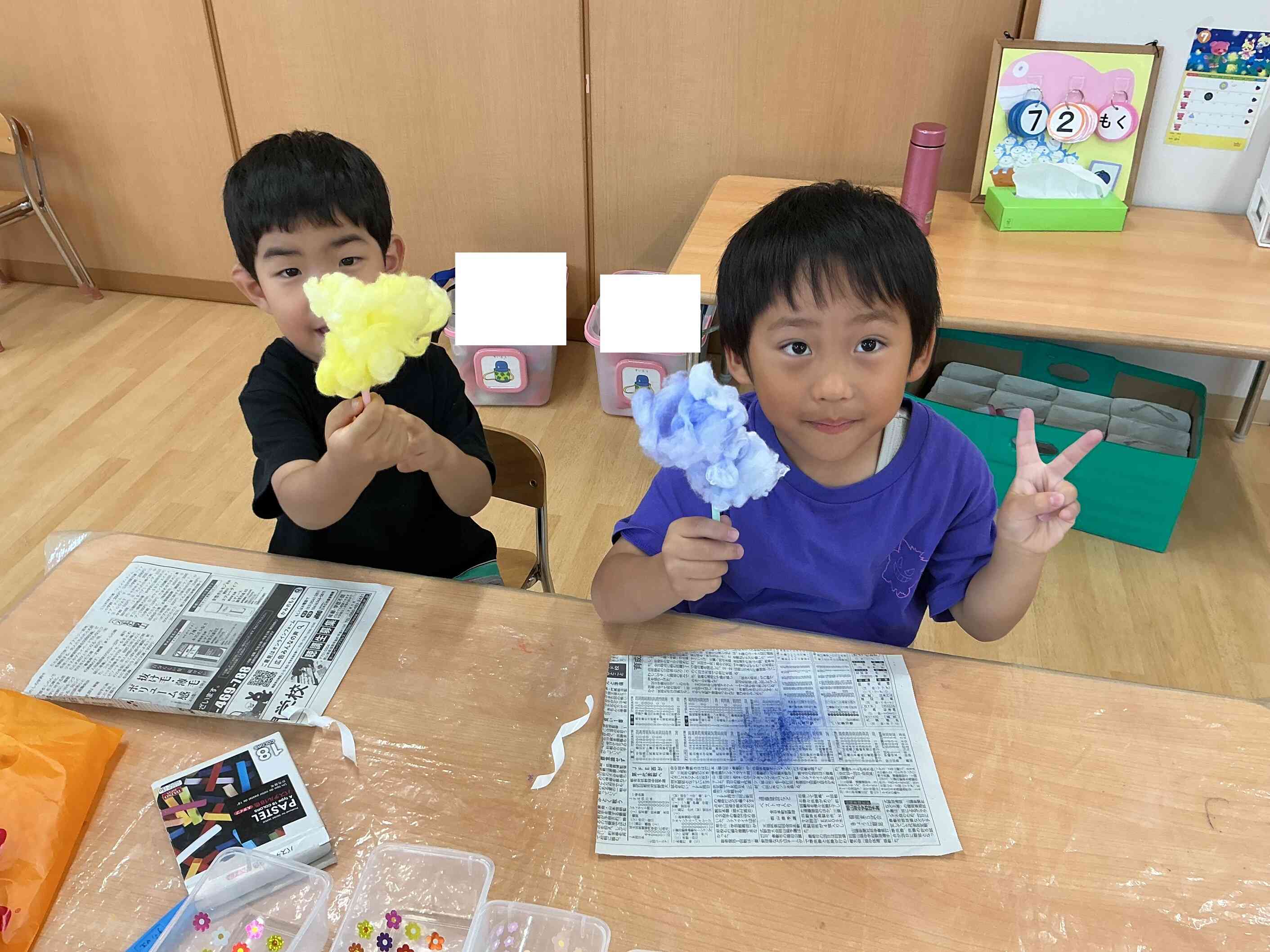 ふわふわの綿菓子の完成♪