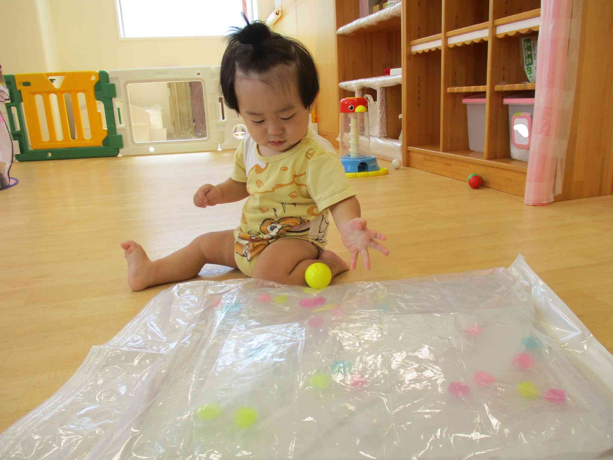 「自分でもボール乗せてみたよ」