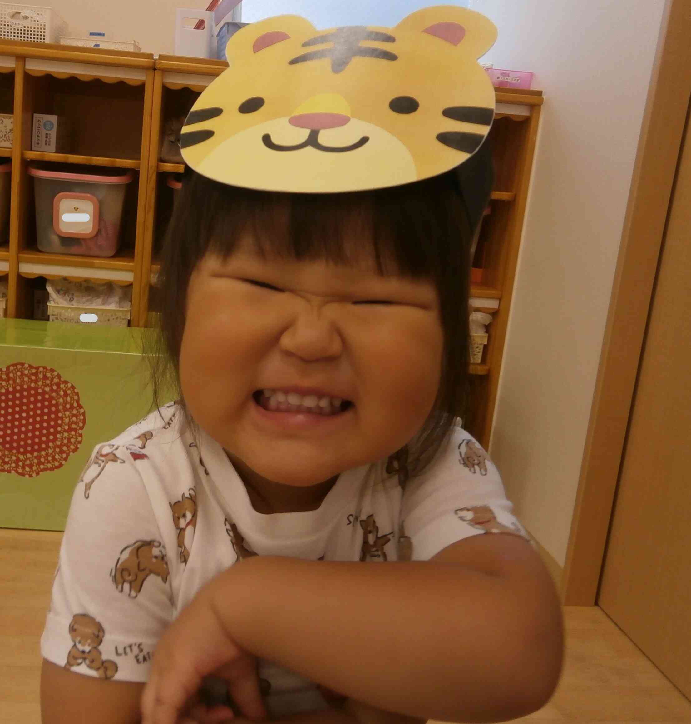 「わたしはトラのおめん！」と満面の笑みを見せてくれました！