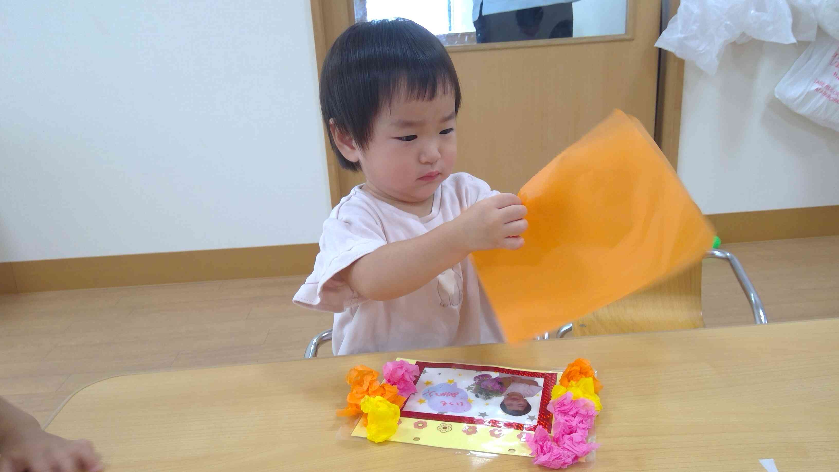 オレンジ色！　おじいちゃんとおばあちゃん喜んでくれるかな～♪