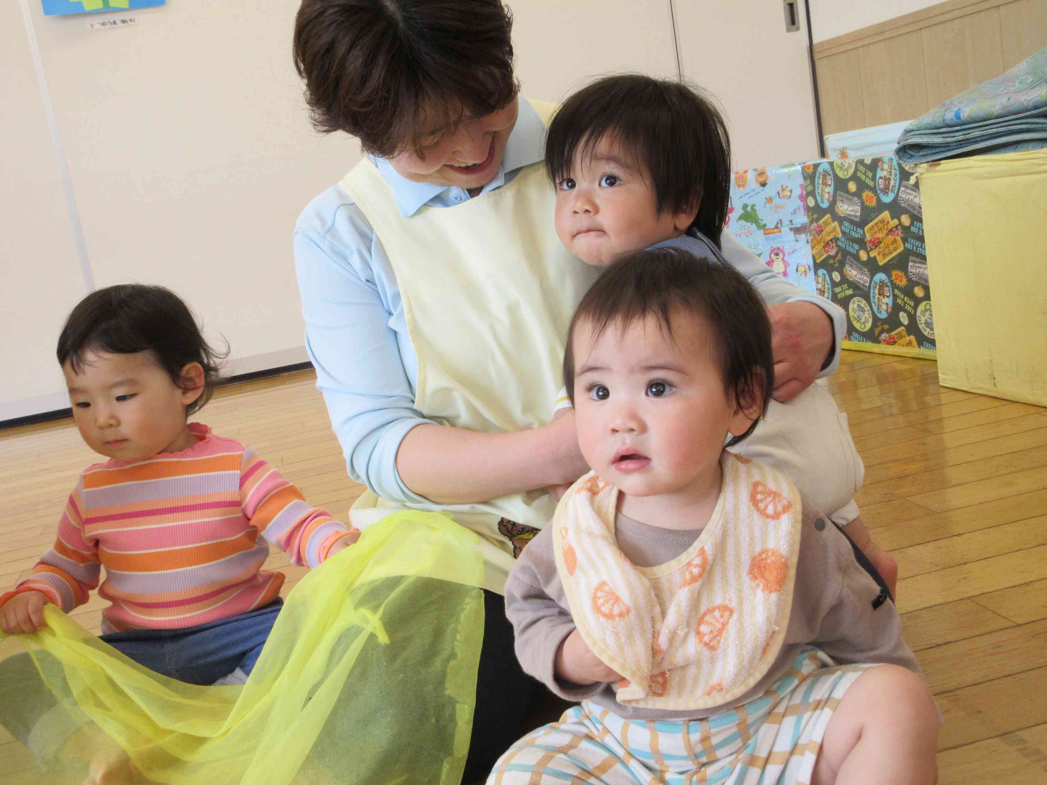 布がゆらゆら揺れて、気持ちいいね~