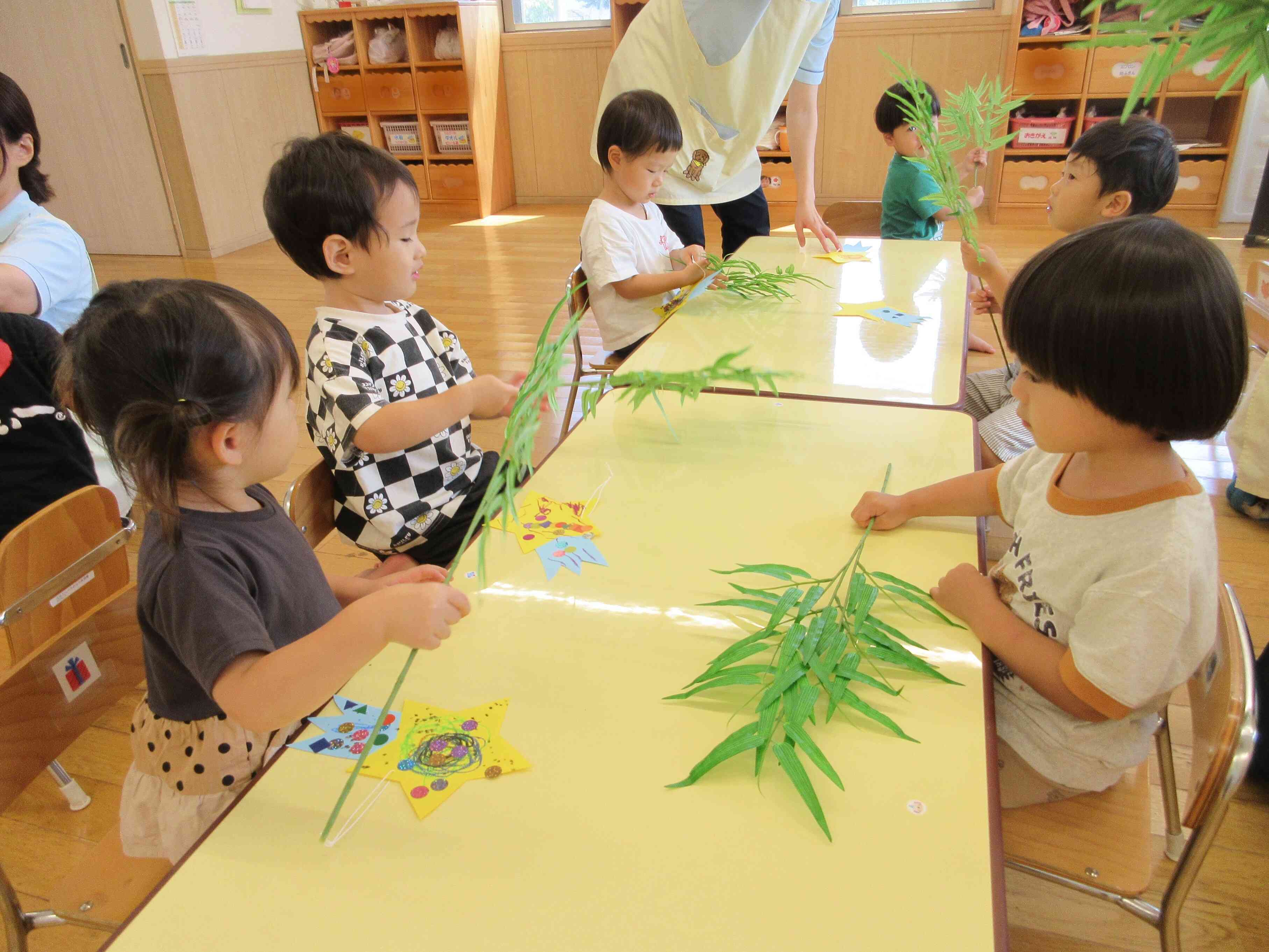 たなばた飾りを作ったよ‼