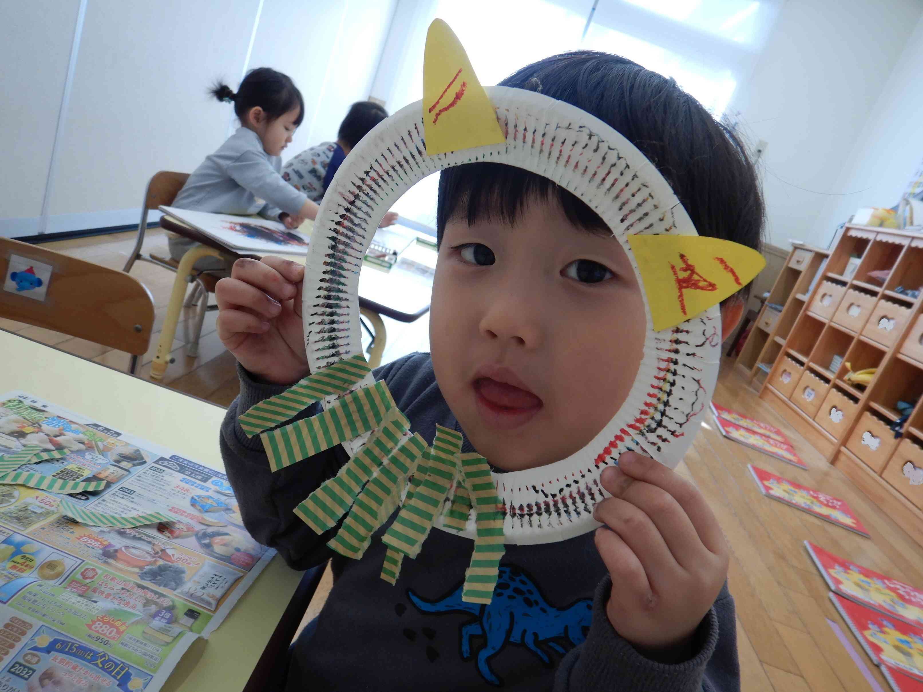 おひげかっこいいでしょ！自分でちぎったんだー。