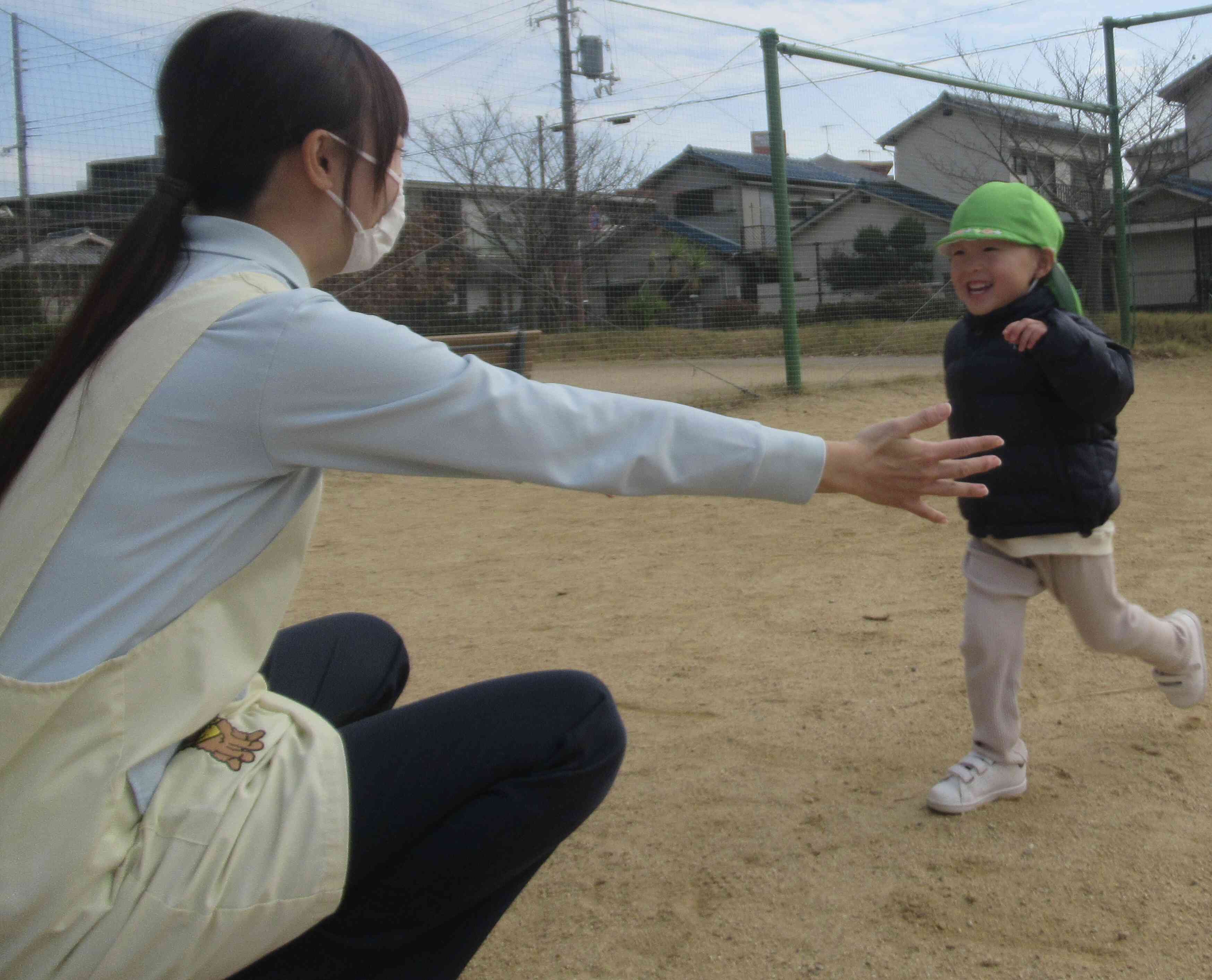 グラウンドへ・・・