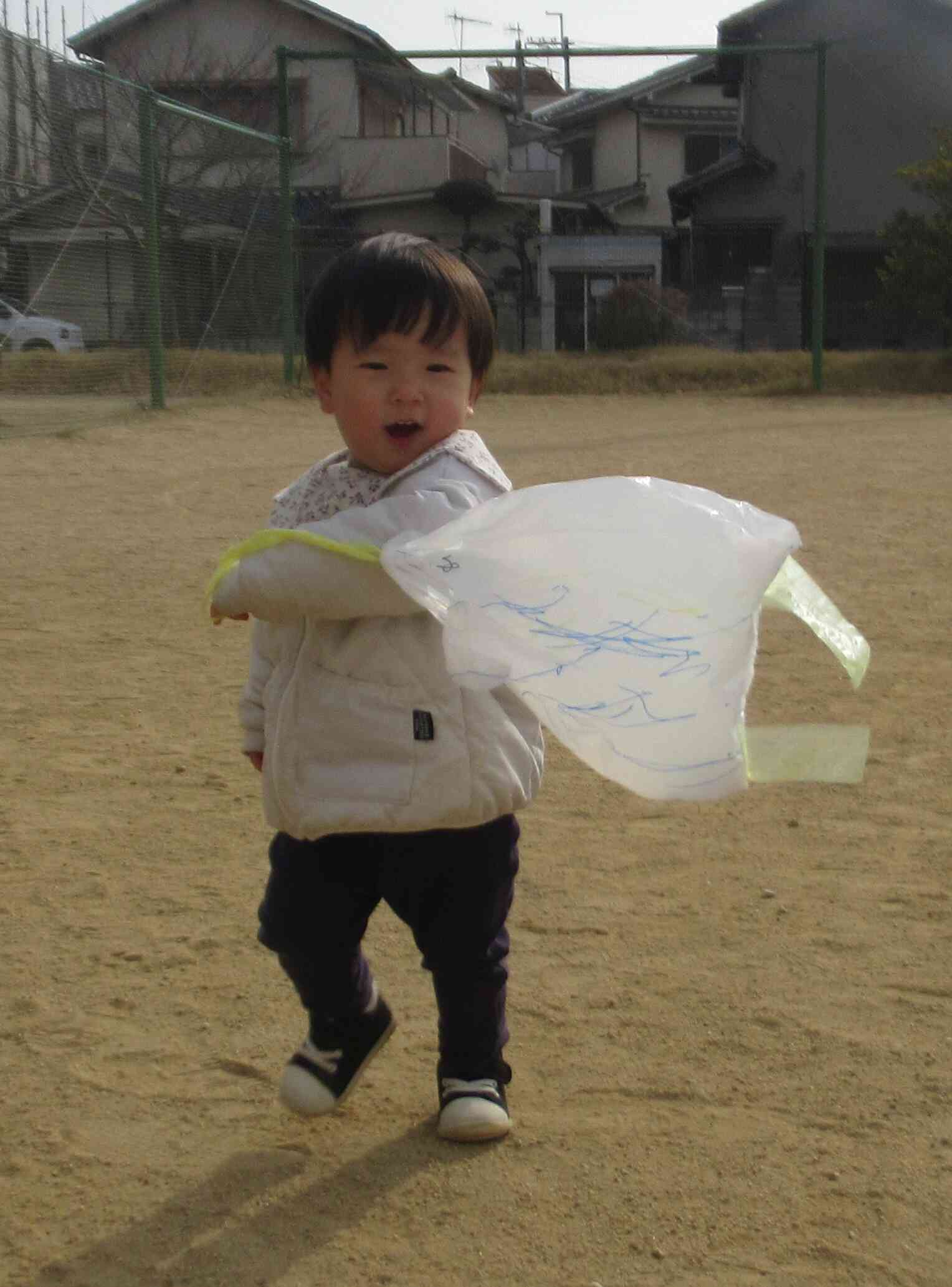 凧揚げをしたよ