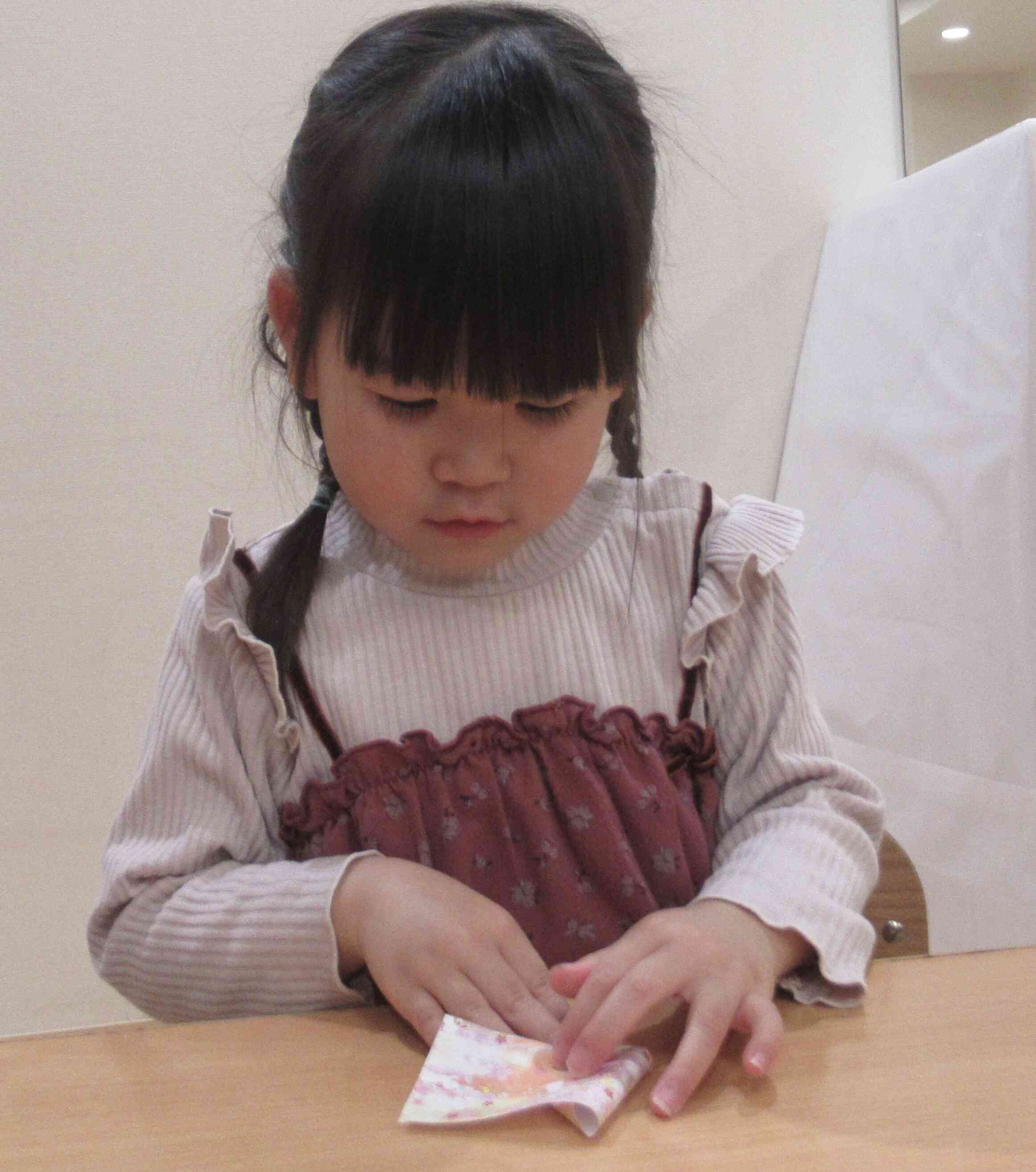 折り紙を折ったよ