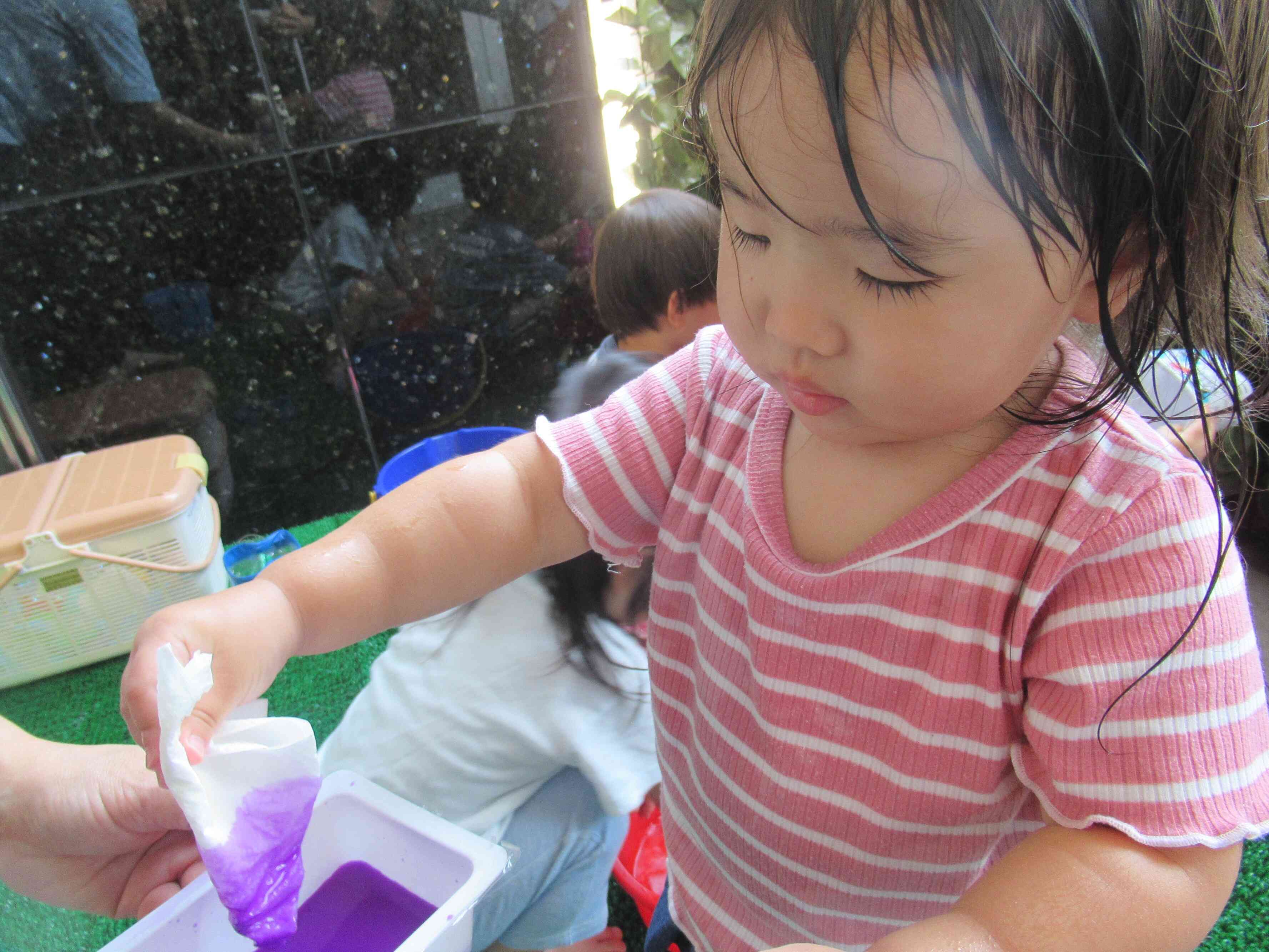 うさぎ組のお水遊び