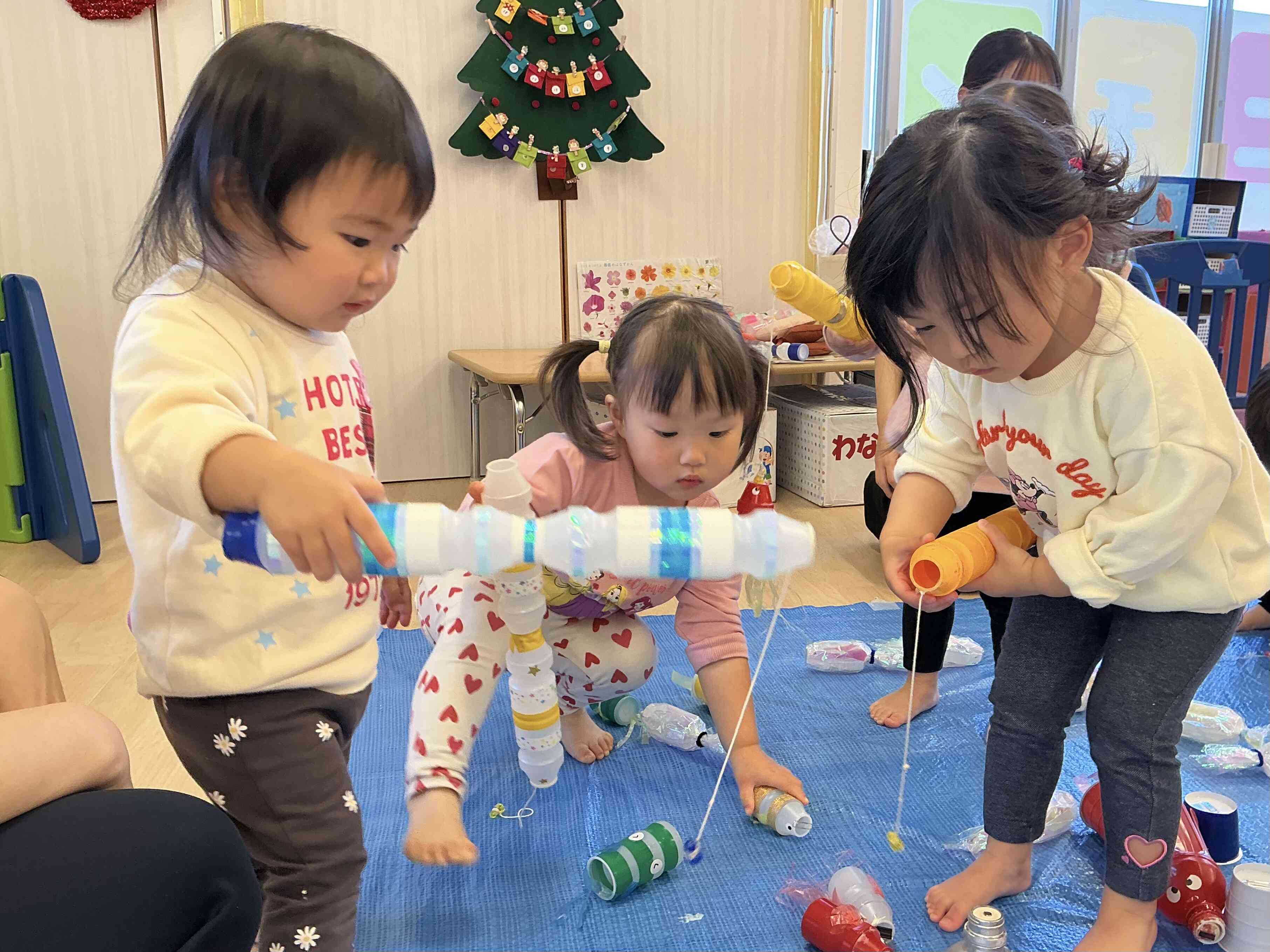 ヤクルトを使った遊びもしたよ！