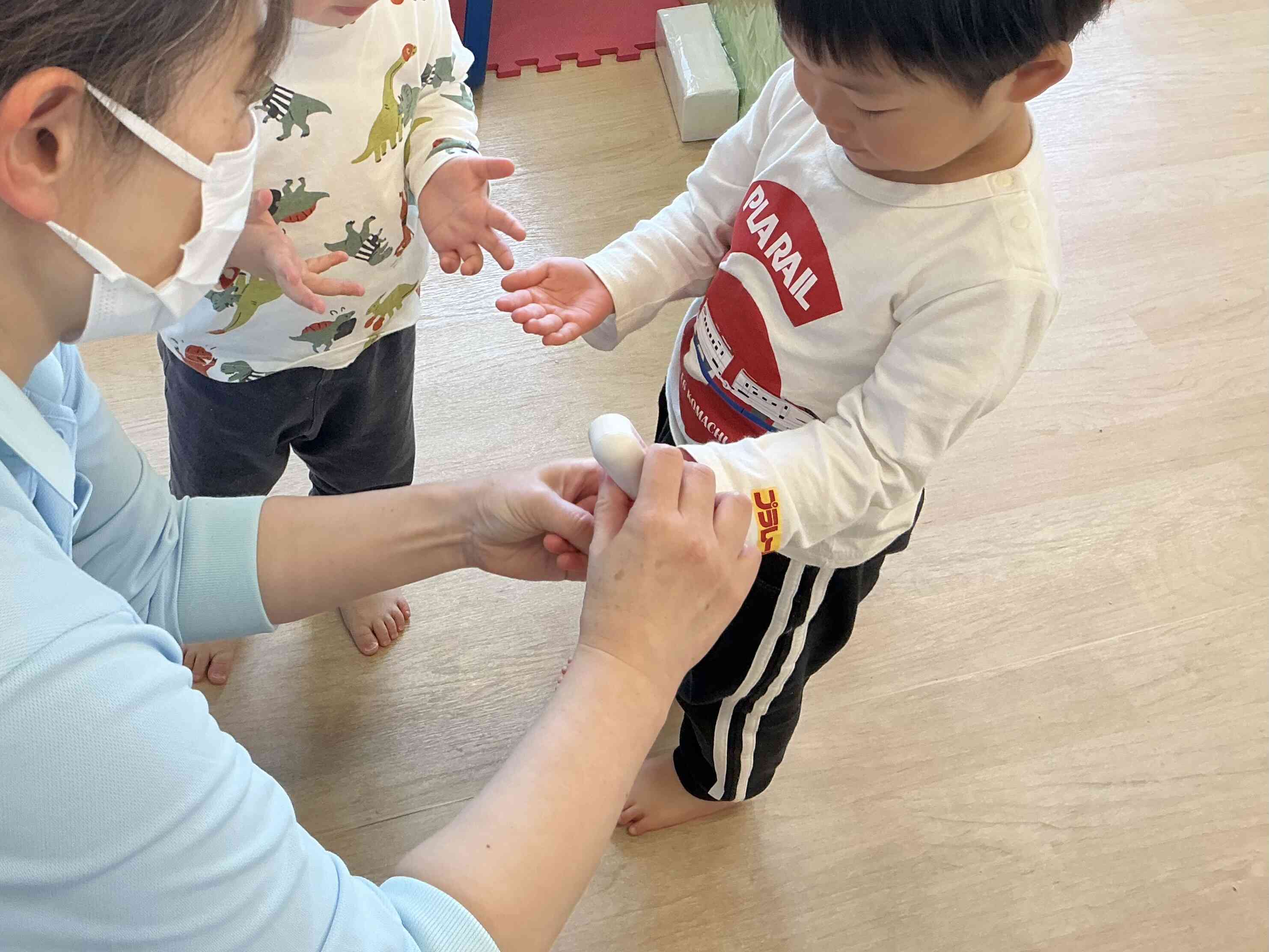 手にスタンプをしてもらったよ！