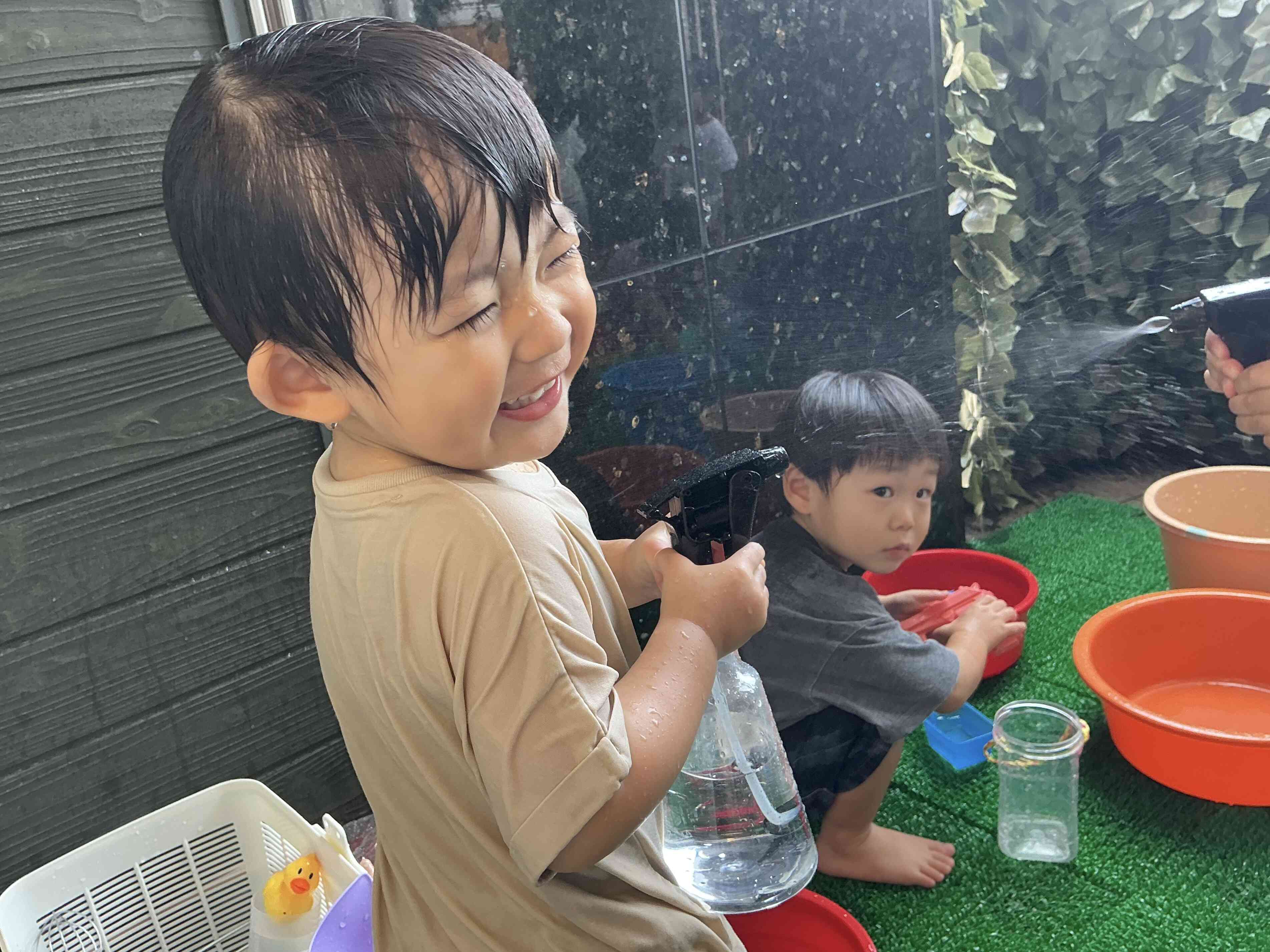 うさぎ組水遊び！