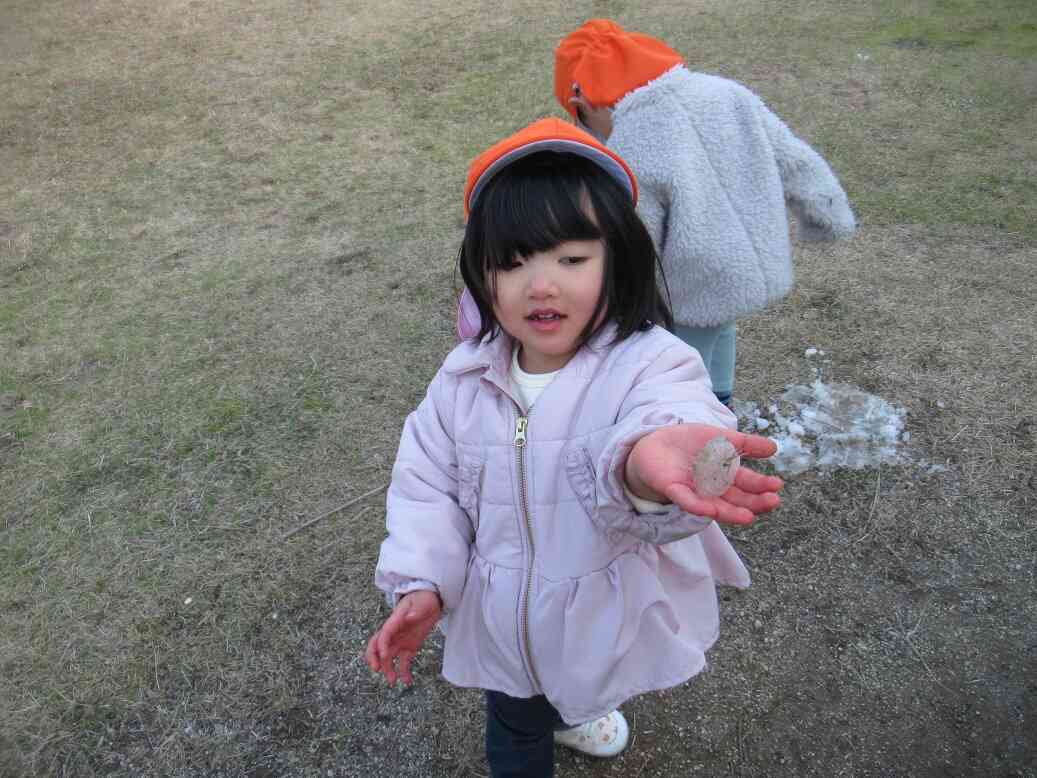 雪が降った日～♪残った雪を見つけましたね～！！