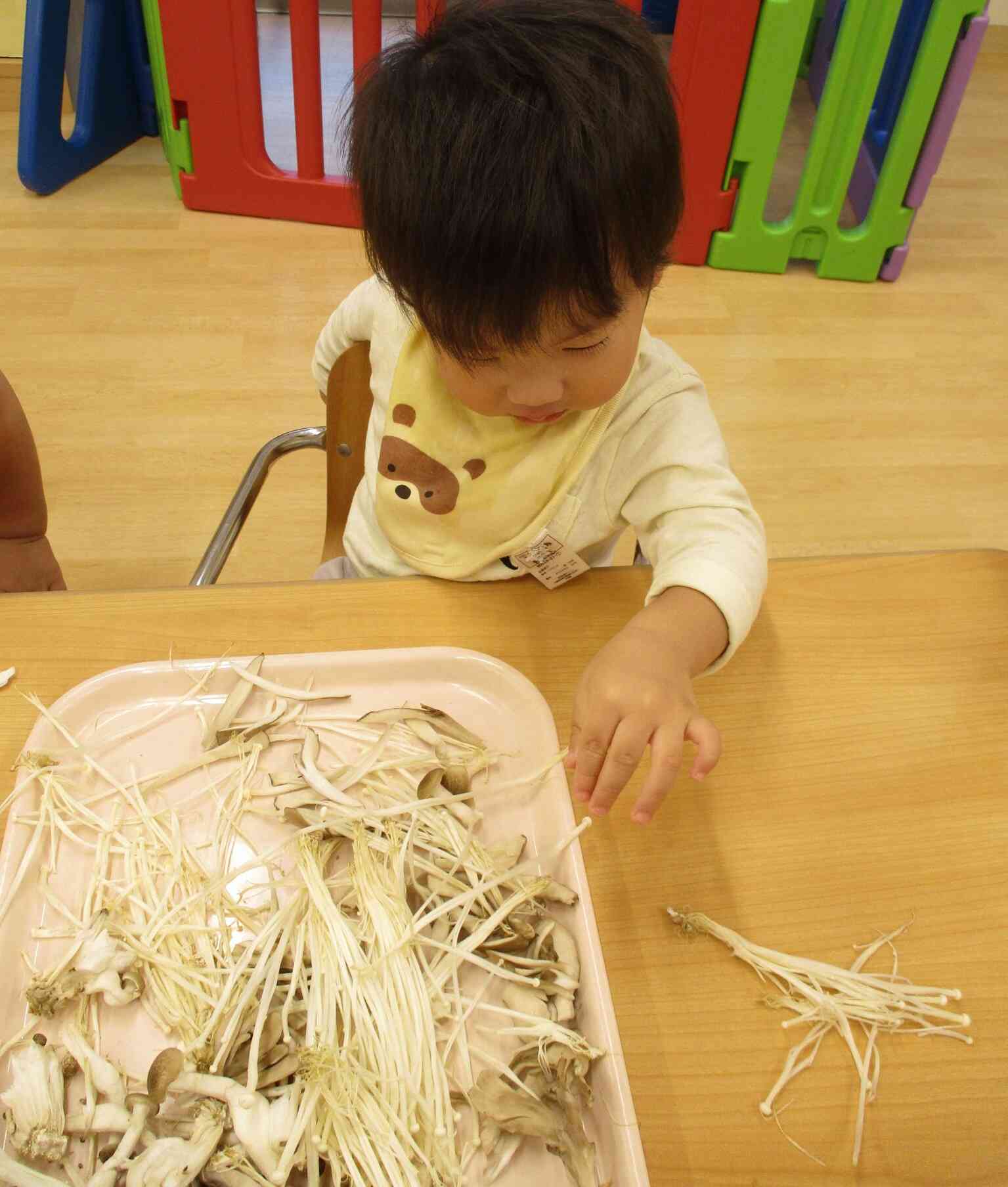 たくさんあるきのこの中でぼくはえのきがいいな！！