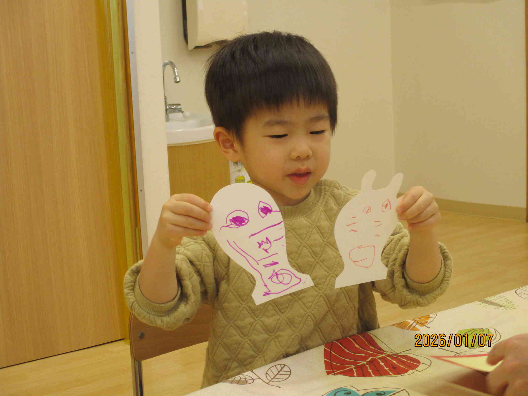 お餅にお顔が！