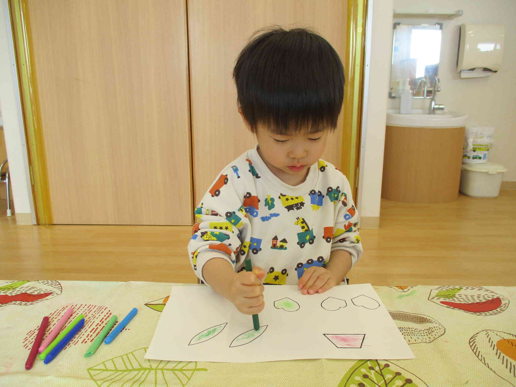 雪うさぎの耳は緑にしよう