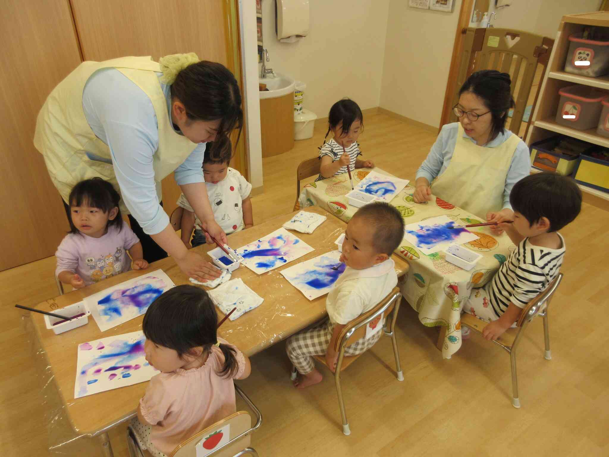 絵の具がにじんできれい！