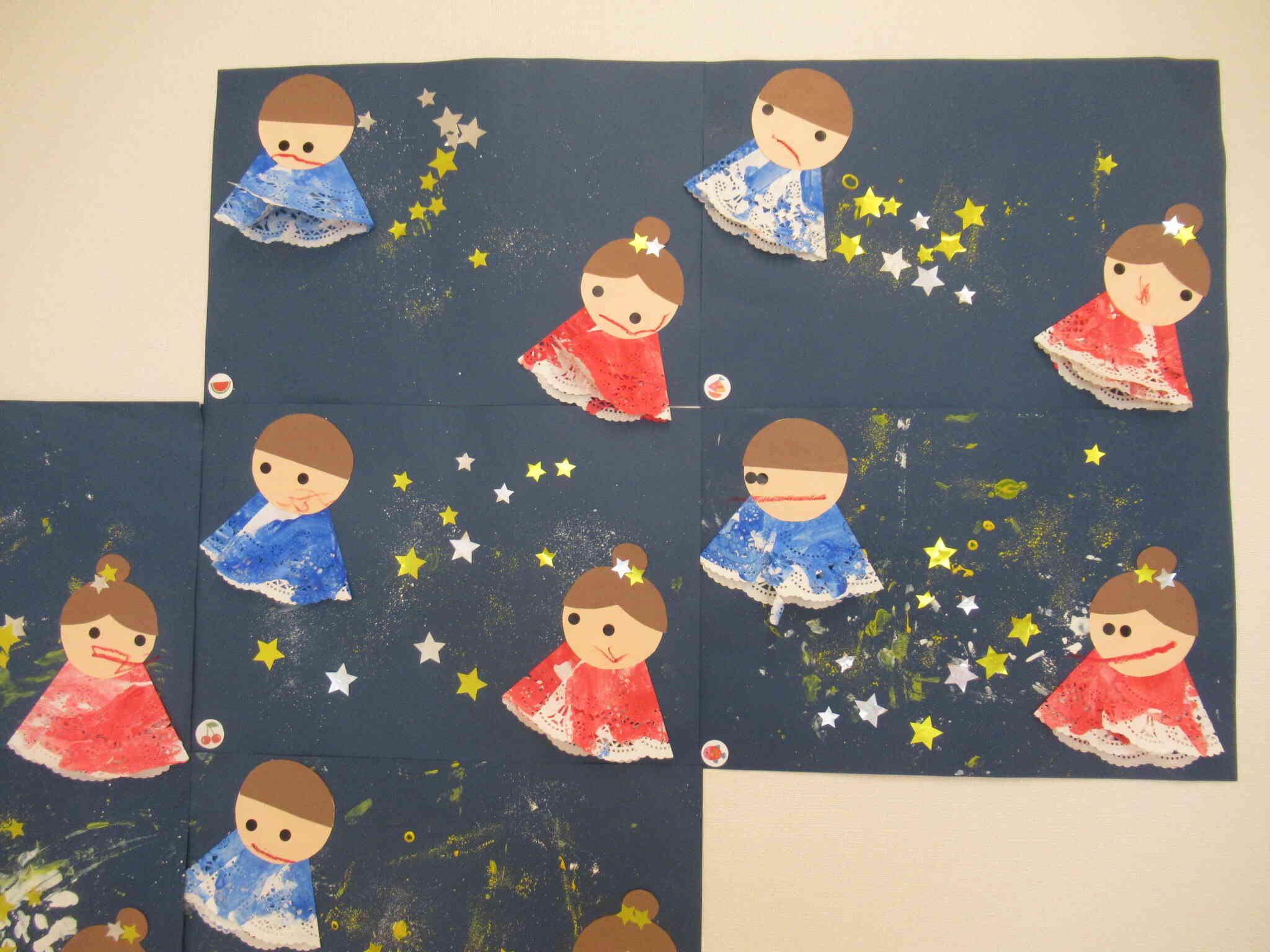 ２歳児　七夕製作スパッタリング☆