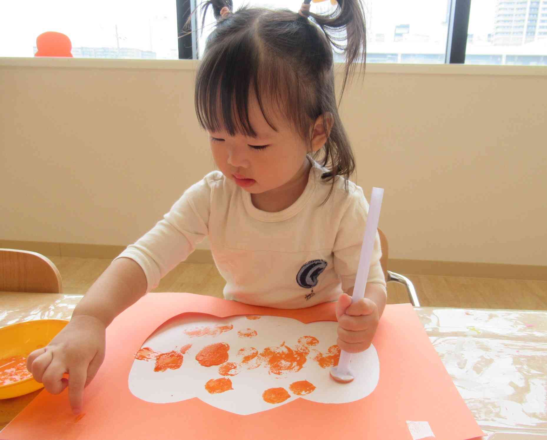 だんだんかぼちゃ色になってきたね。