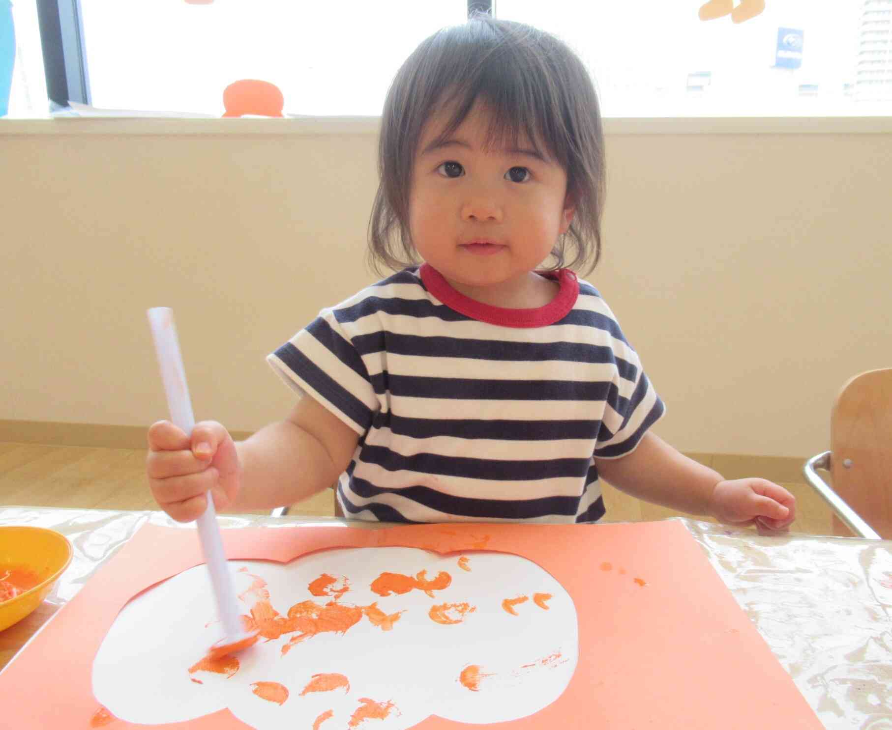 1歳児 10月の製作 「かぼちゃ」