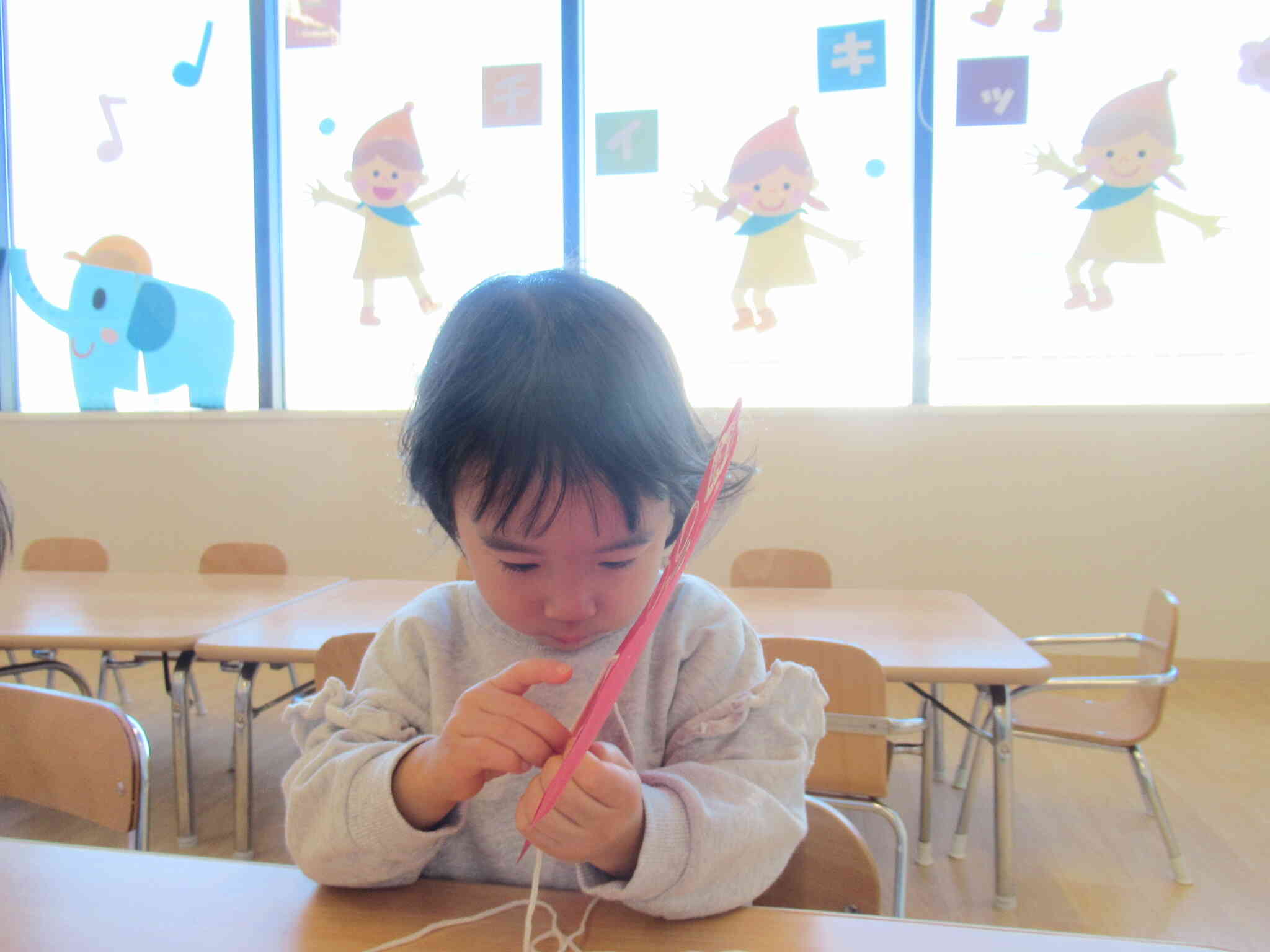 紐通しにも挑戦しました！