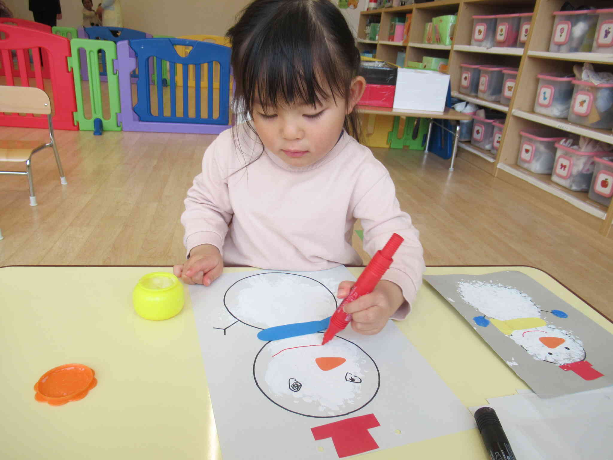 可愛い雪だるまの完成～！