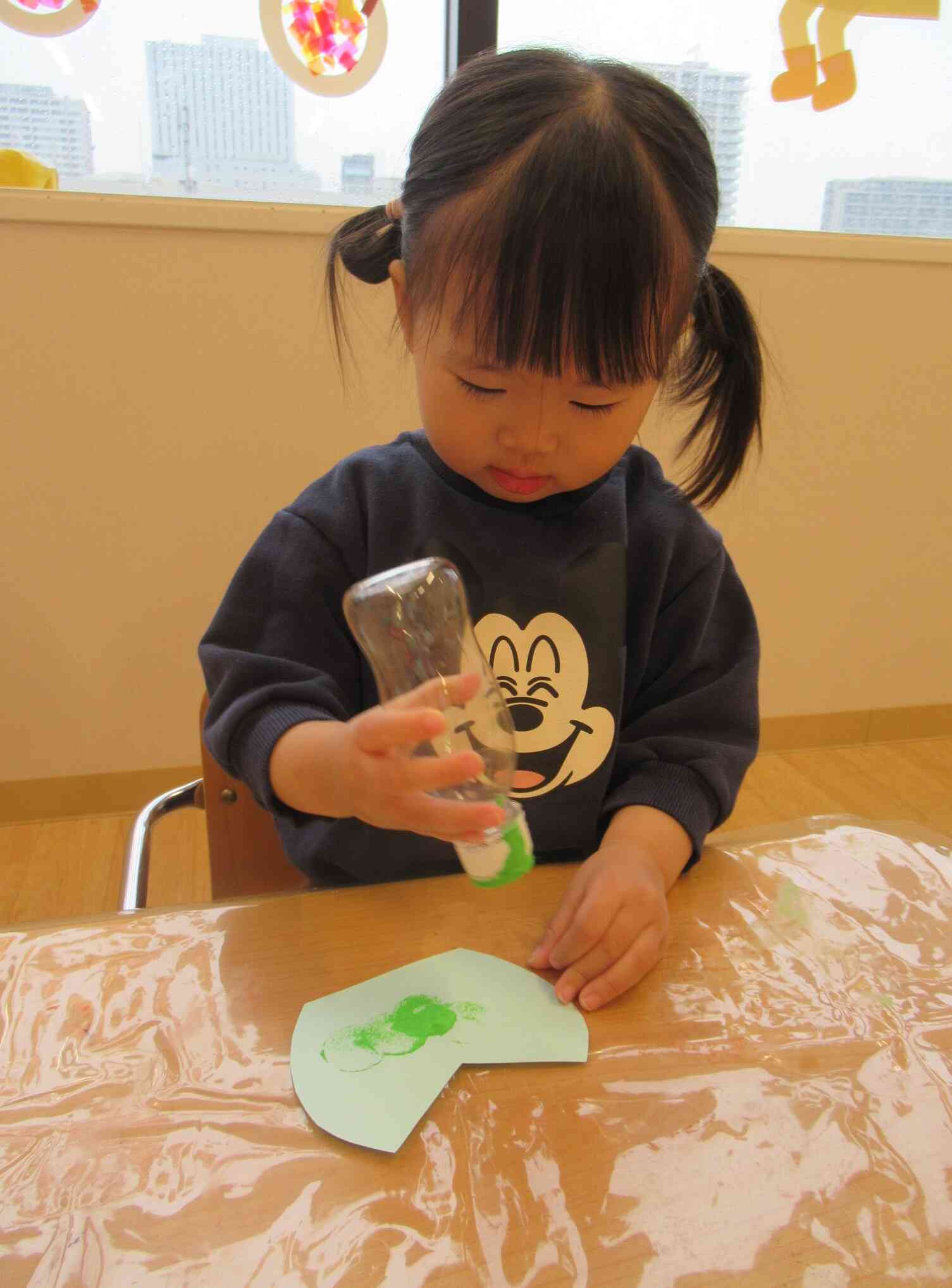 きみどりのスタンプだぁ。