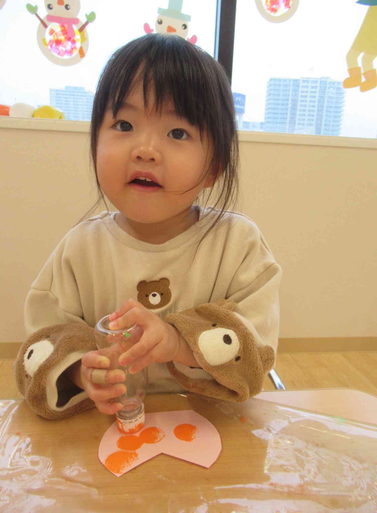 みてみて！スタンプ押せたよ。