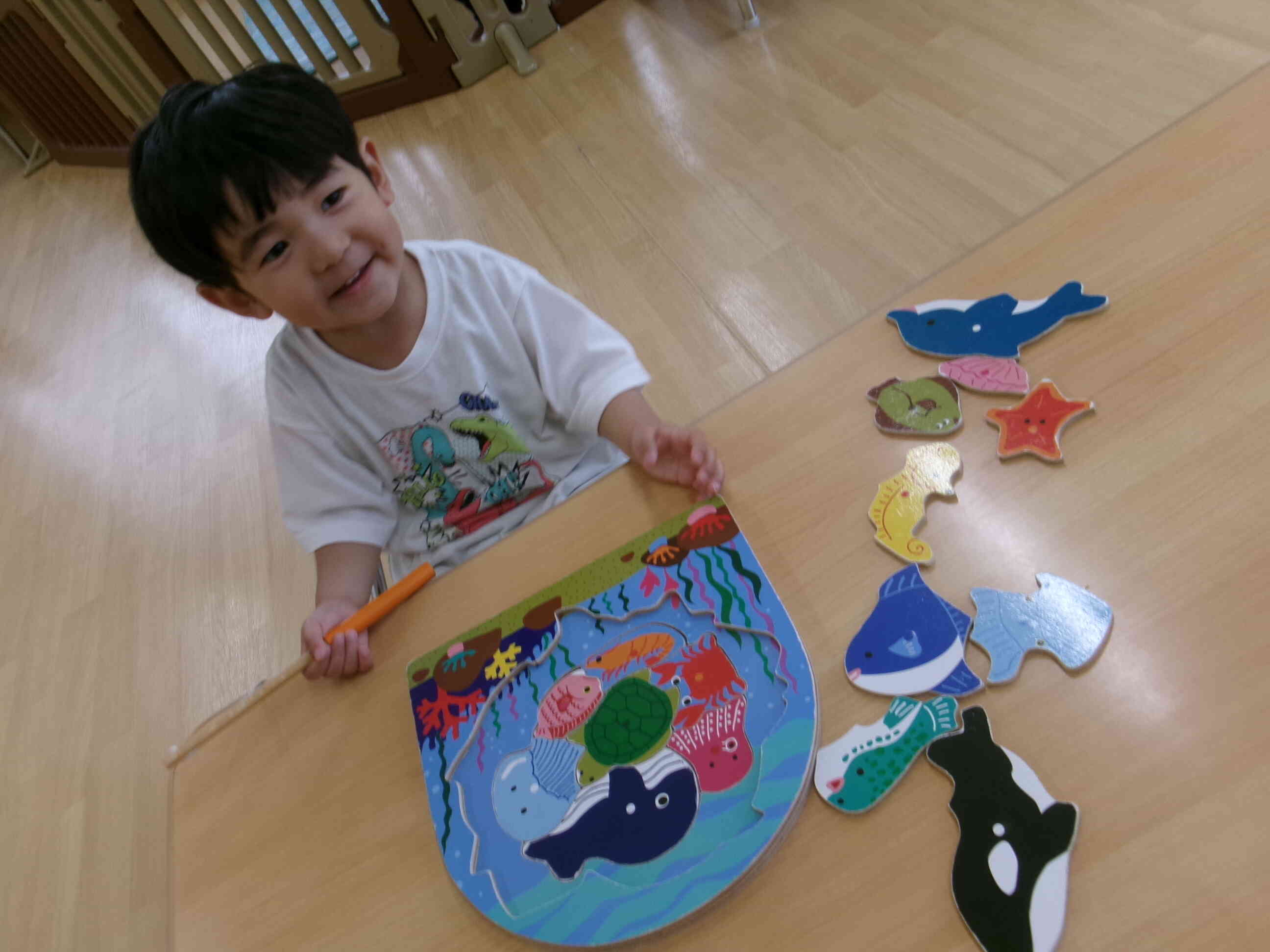 おまけ②1人でパズルを完成できて嬉しそうなお友だちです。