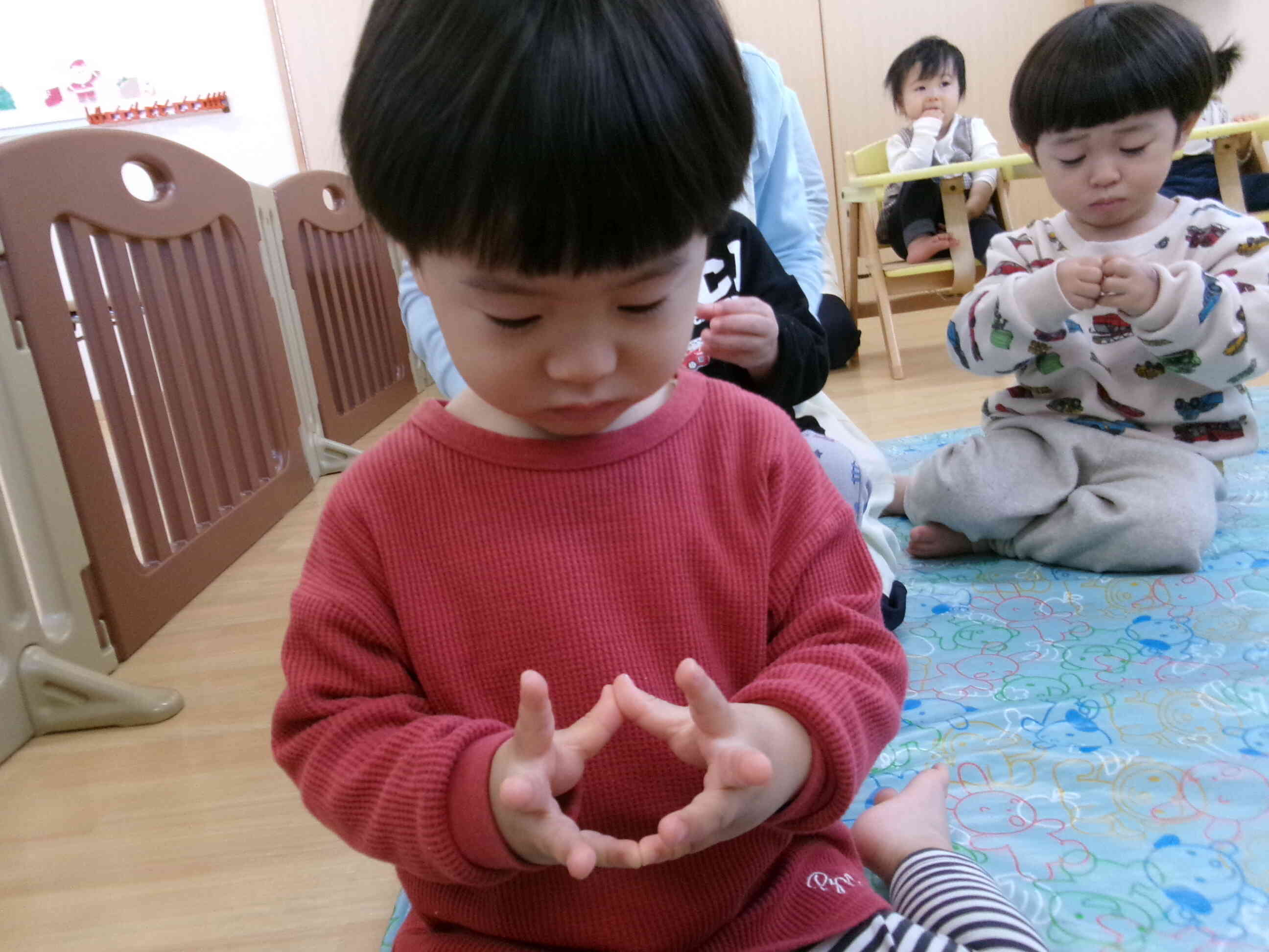 形も習いました。ハートできるかな？