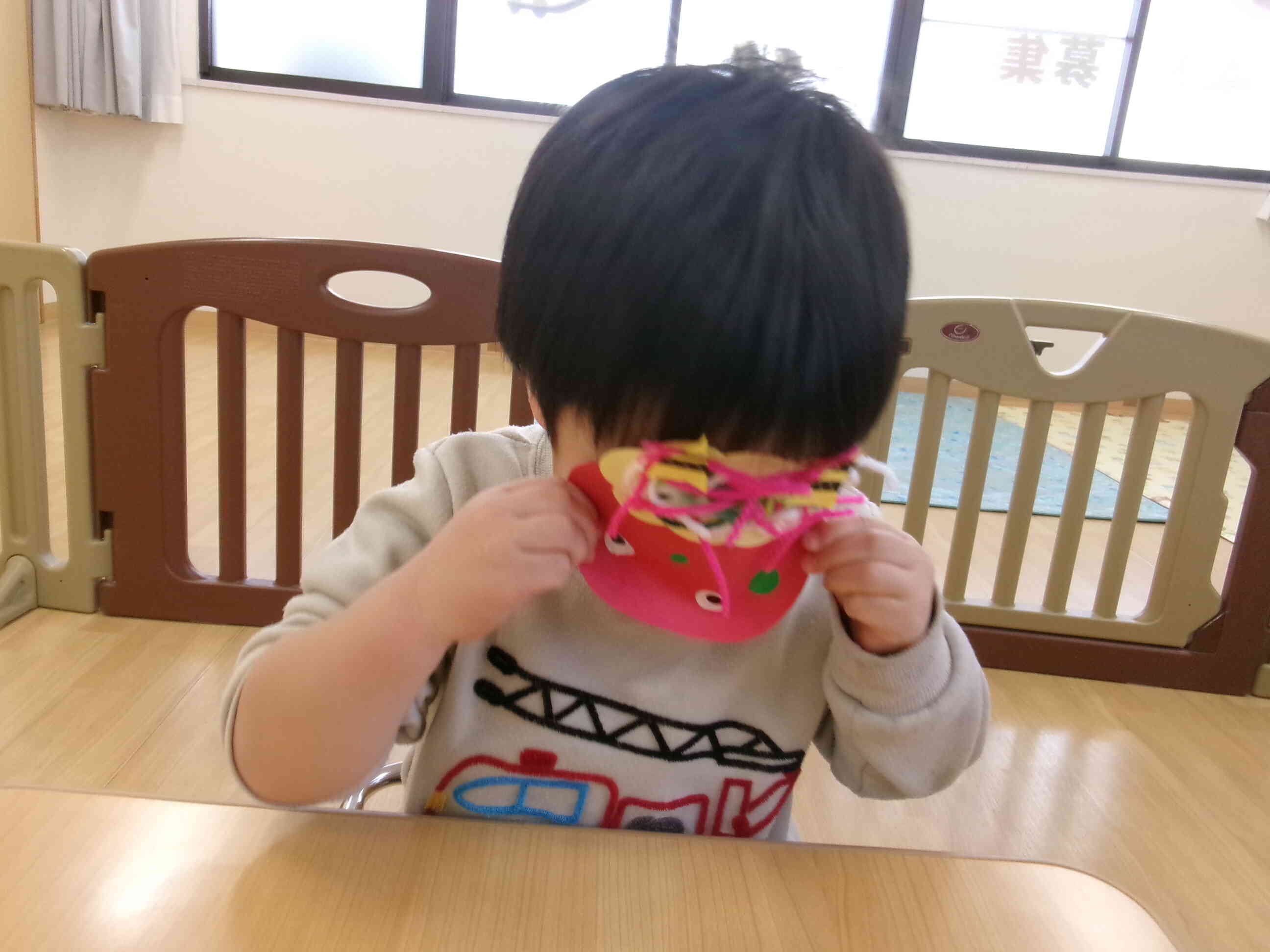 おにの顔できたよ！