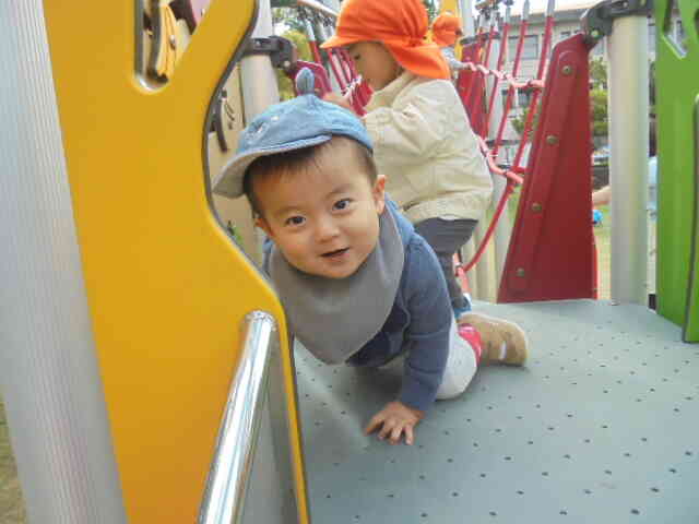 高い所大丈夫にこにこ笑顔