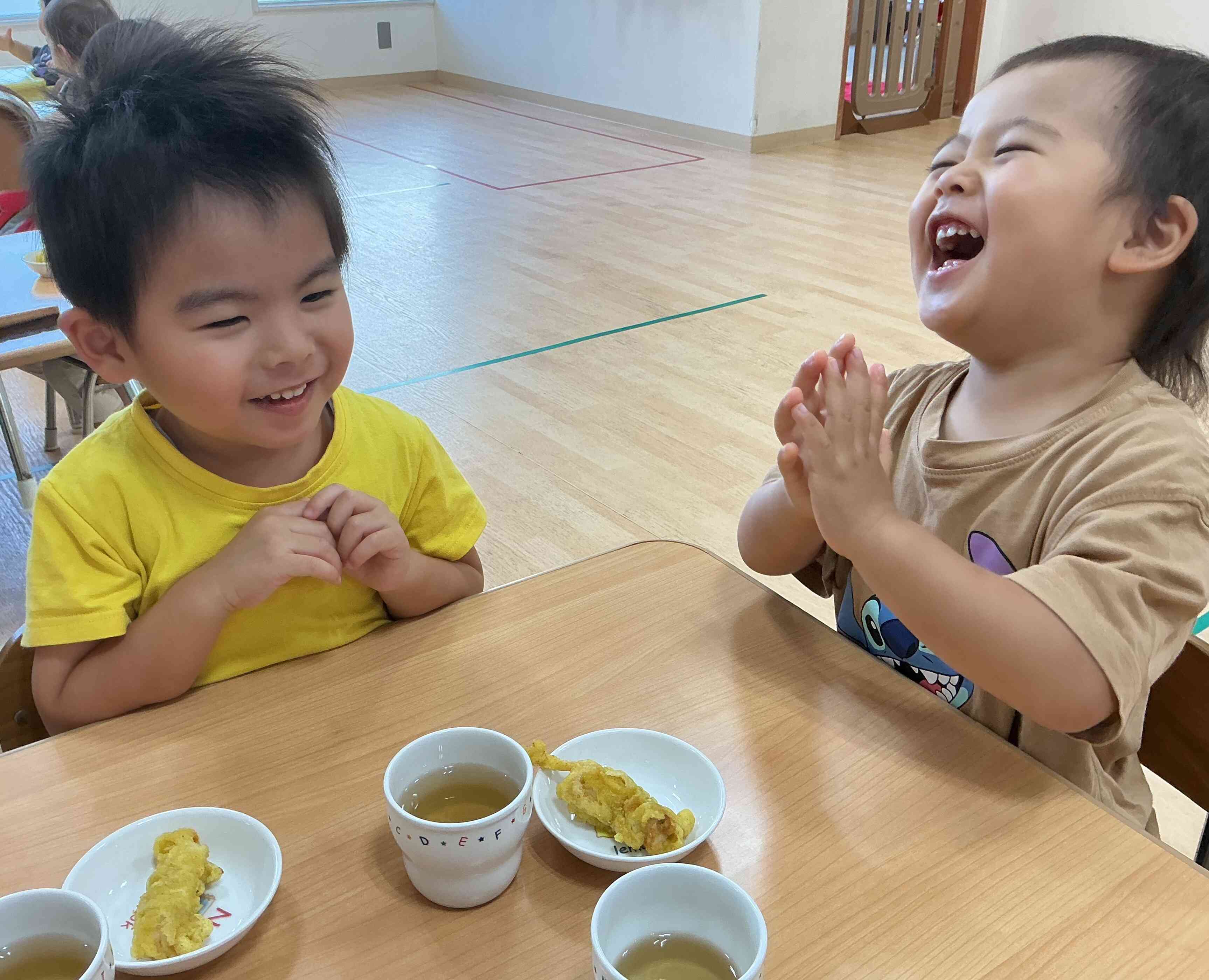 天ぷらマジックでとろける笑顔