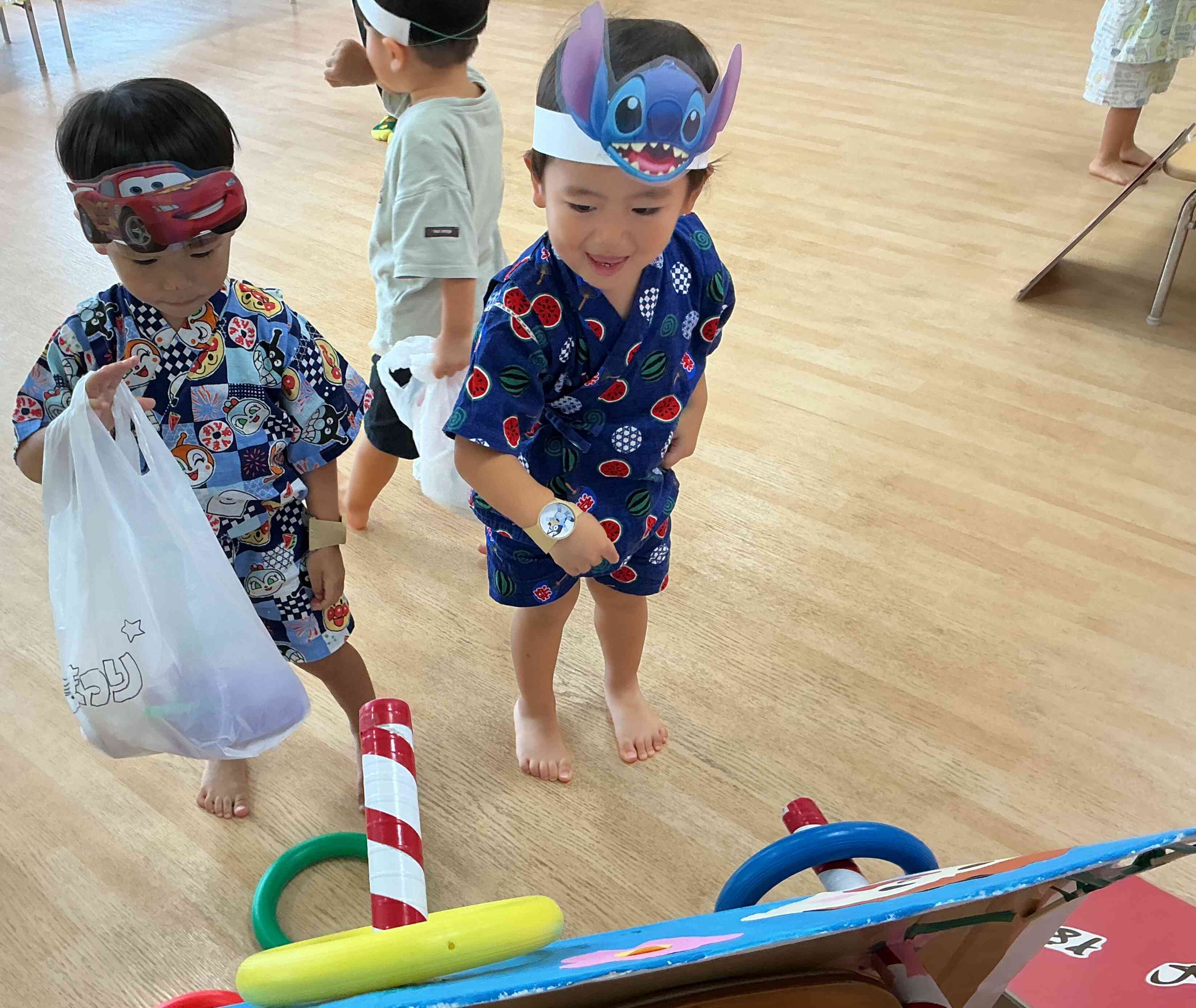 わなげコーナー！何回も挑戦！