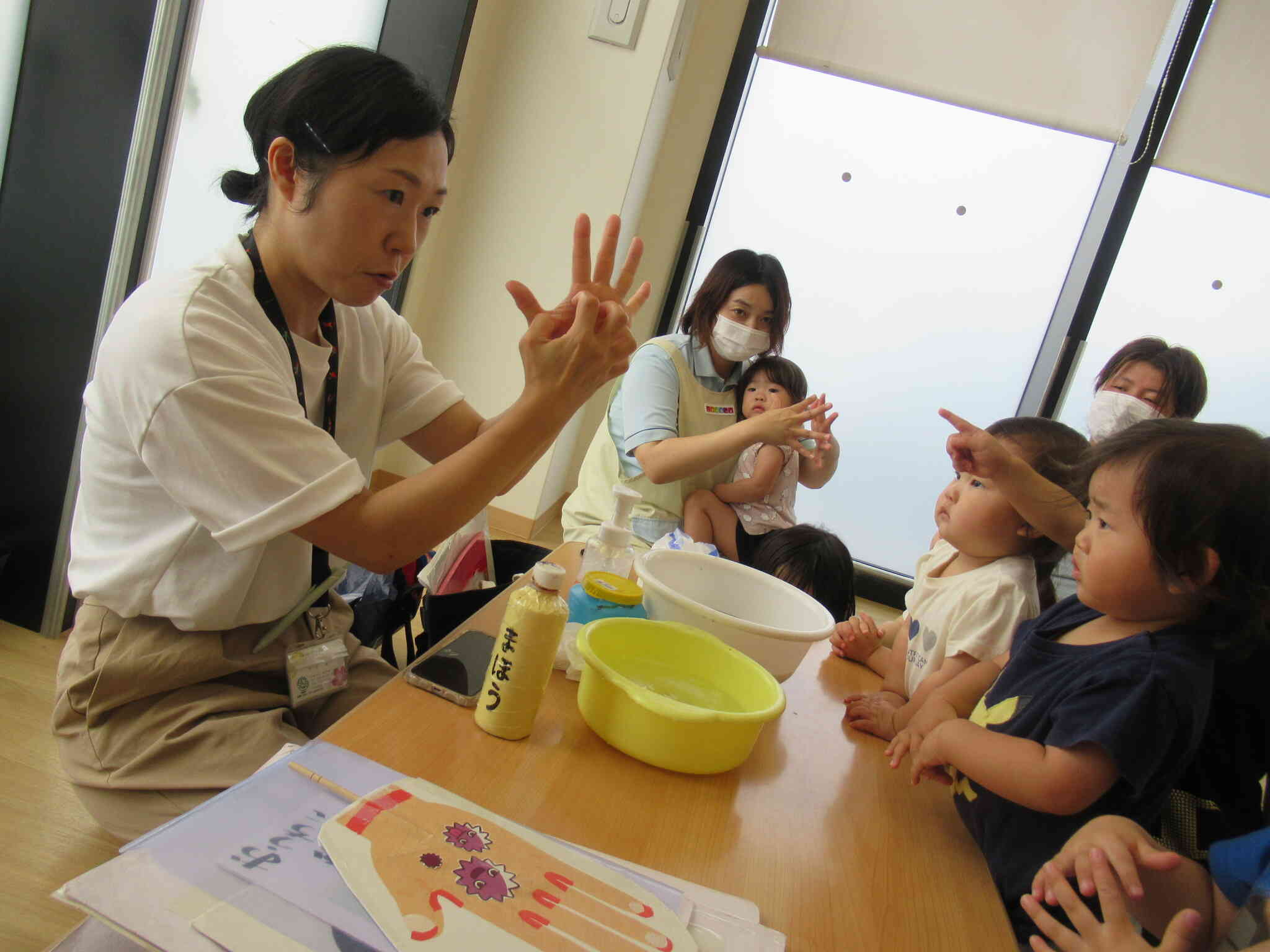 佐賀市から手洗いの指導