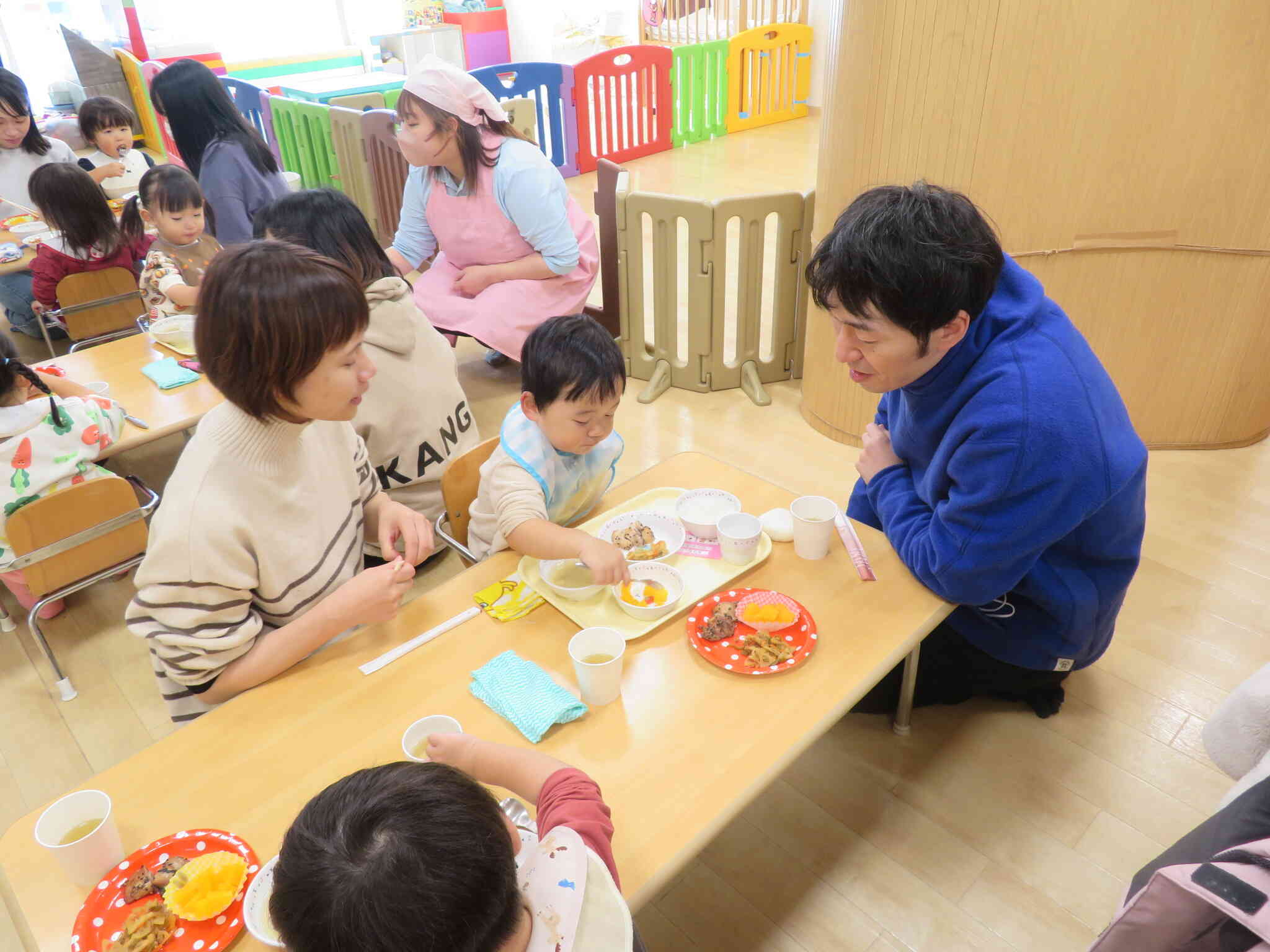 今日の給食はいつも以上に美味しい時間になりました♡お忙しい中ご参加いただきありがとうございました！！