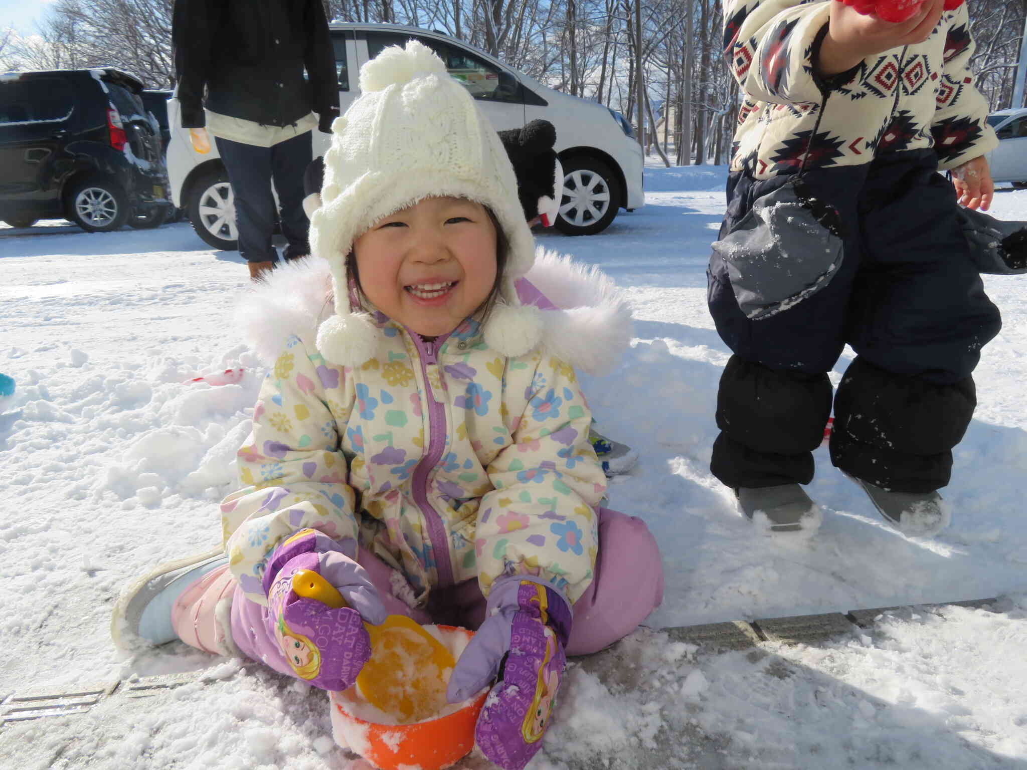 「さむくないよ～」と、眩しい笑顔♡