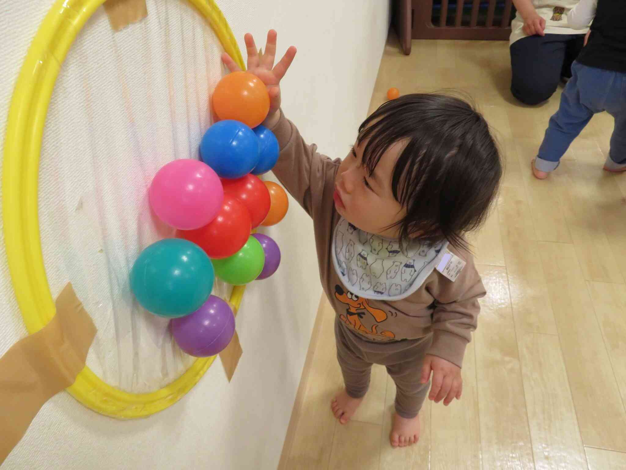 ボール、くっついた！！