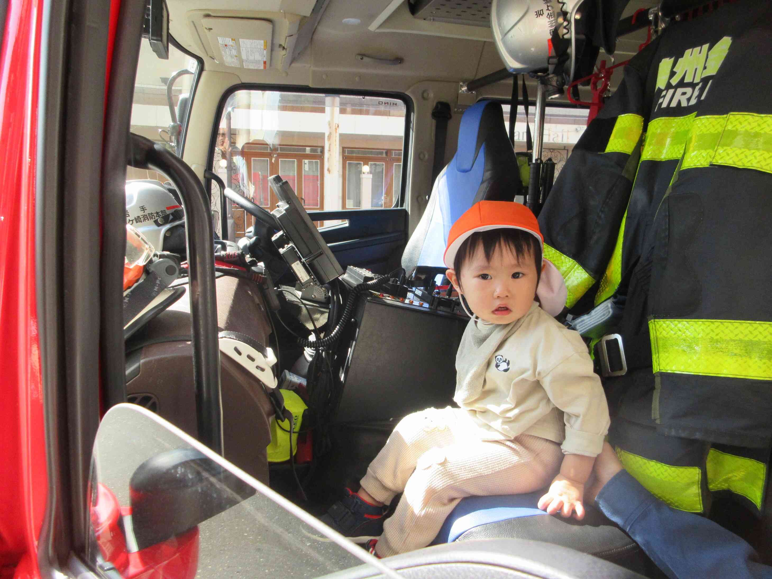 消防士さんに乗せてもらったよ！