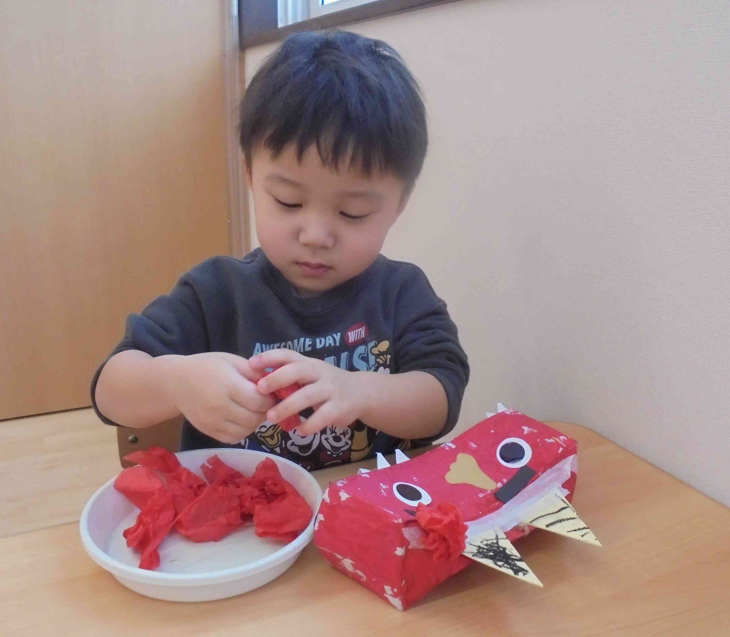 ぼくの赤鬼、強そうでしょ～