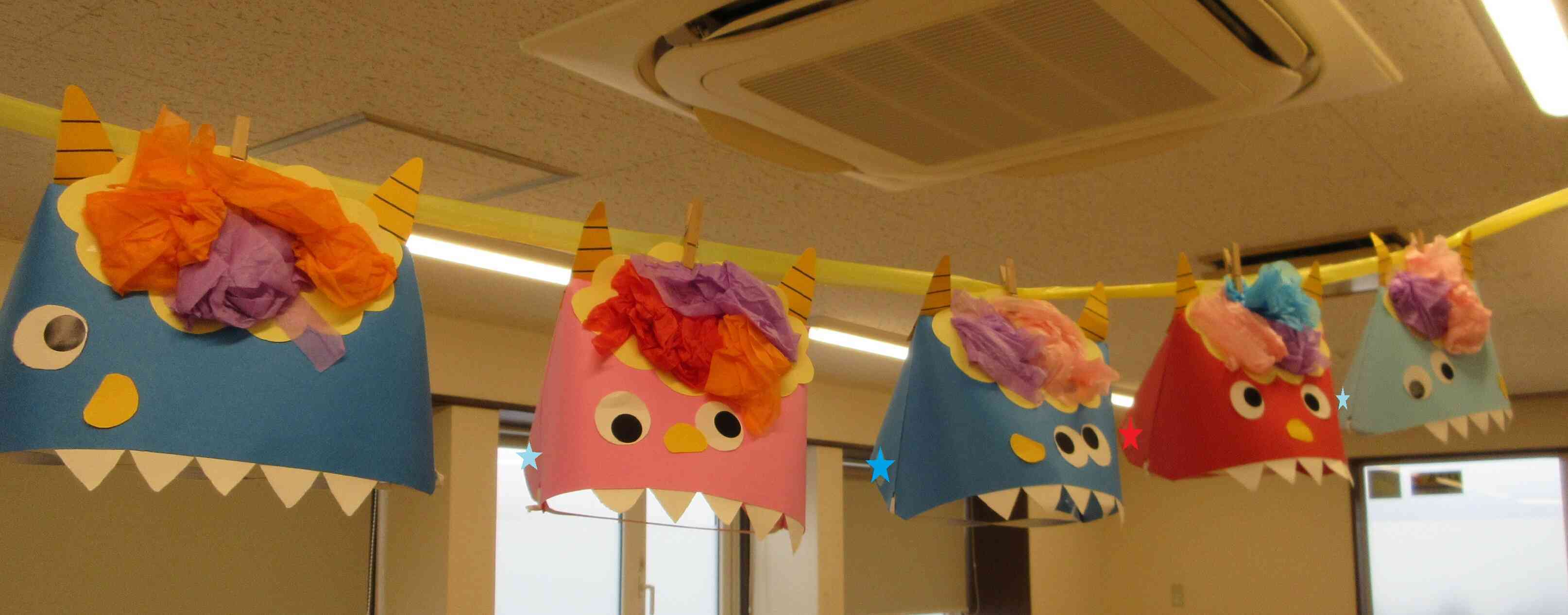 鬼のお面が完成したよ！（ひよこ組）