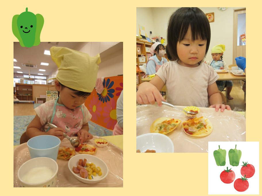 夏野菜のピザ作り♪