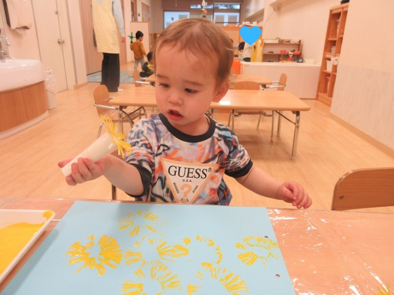 模様がうつったかな？