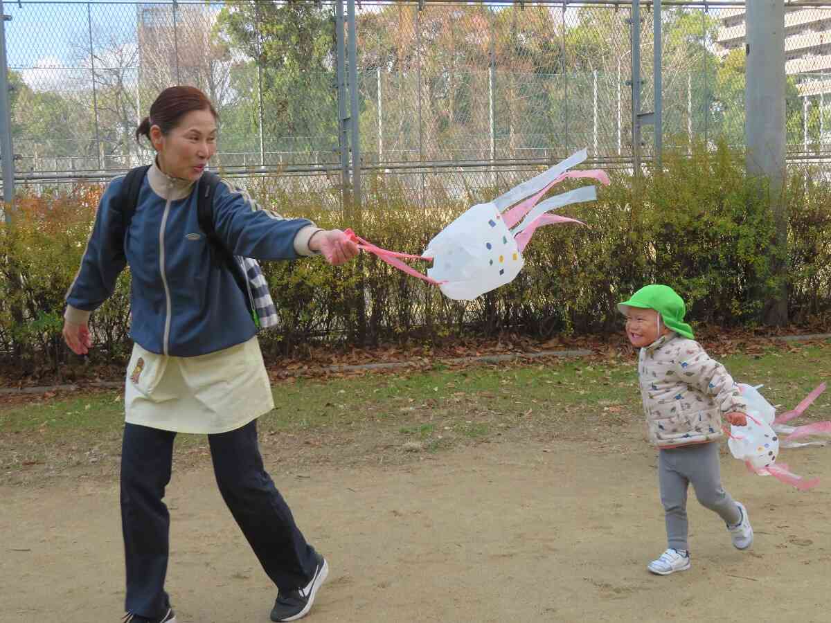 凧あげもして体はぽかぽか